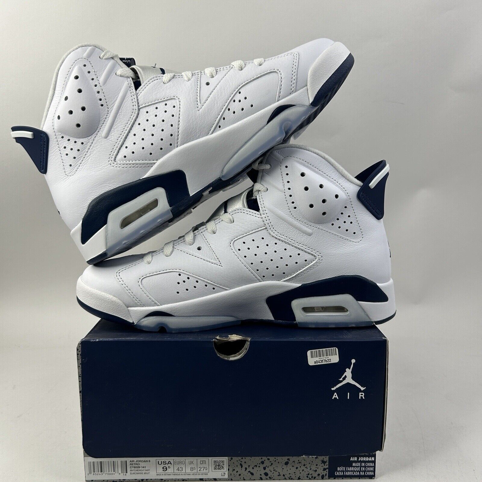 Nike Nike Shoes Air Jordan 6 Retro “Midnight Navy” 2024 Size US 9.5 / EU 42-43 - 3 Thumbnail