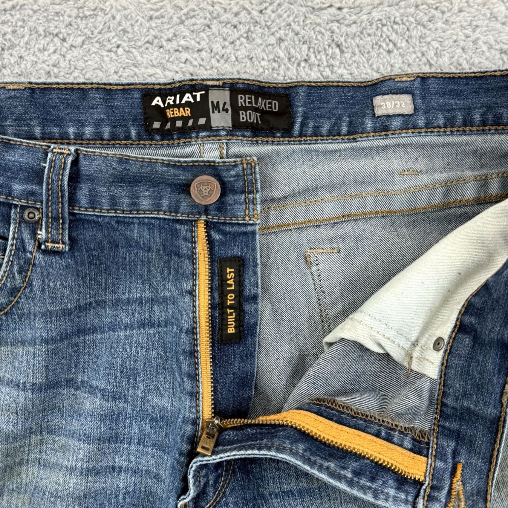 Ariat Ariat Jeans Mens 38x32 Blue M4 Bootcut Low Rise Stretch Denim 5-Pocket Distressed Size US 38 / EU 54 - 4 Thumbnail