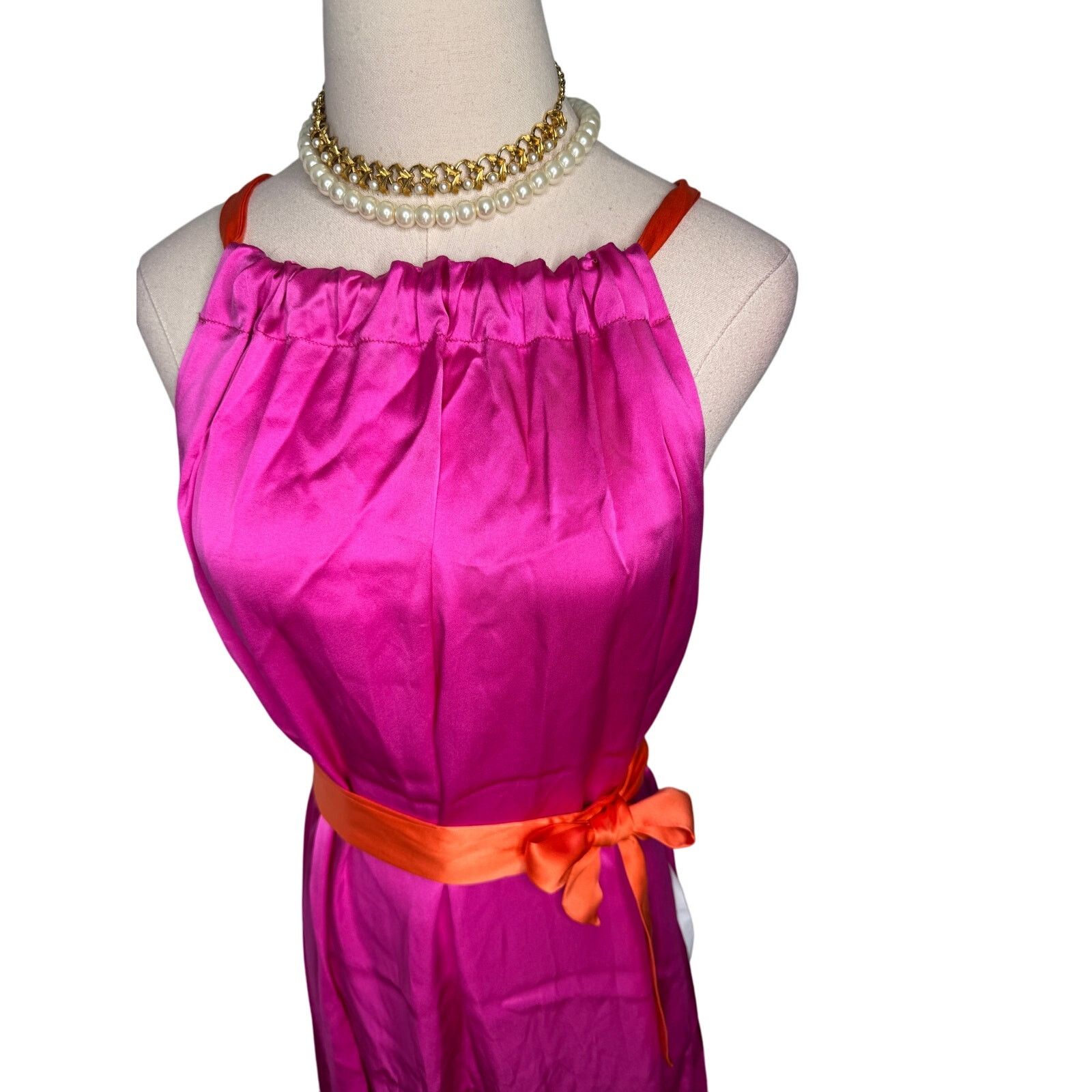 Cynthia Rowley Cynthia Rowley Salerno Silk Halter Dress pink orange size S Size S / US 4 / IT 40 - 8 Thumbnail