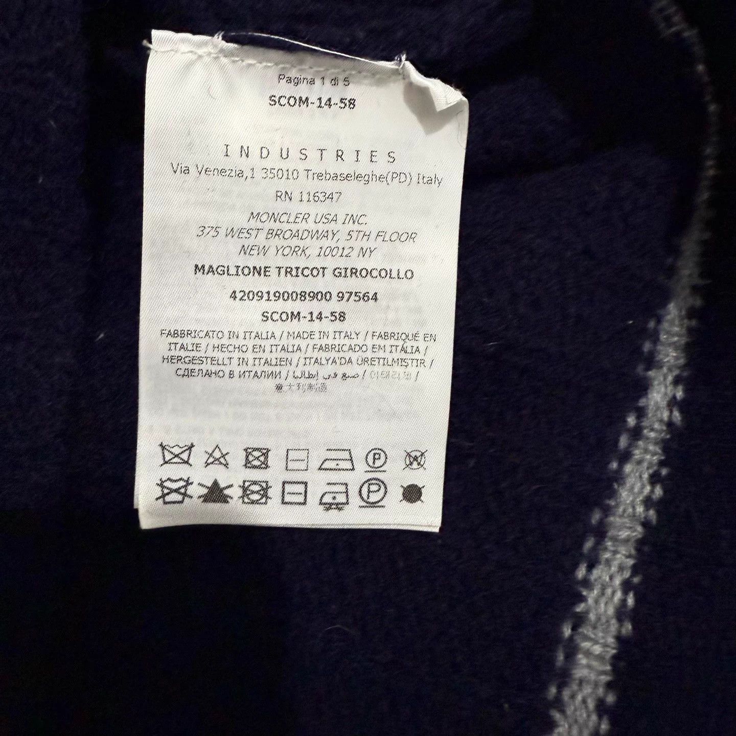 Moncler Moncler Navy Wool Knit Sweater XXXL 95 New Size US XXL / EU 58 / 5 - 4 Thumbnail
