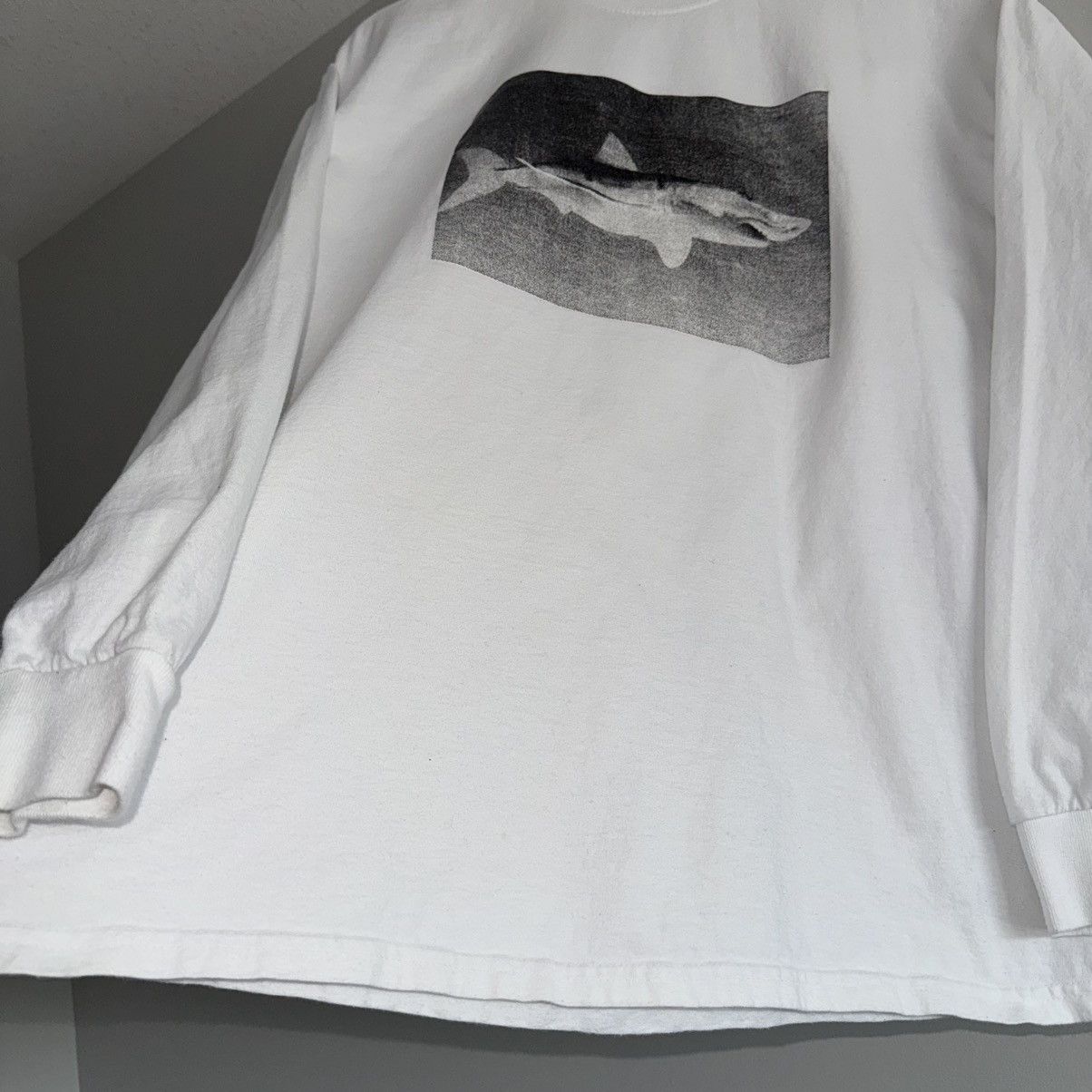 Supreme MISPRINT 2011 Shark Long Sleeve Mirror Logo L/S Shirt Size US L / EU 52-54 / 3 - 5 Thumbnail