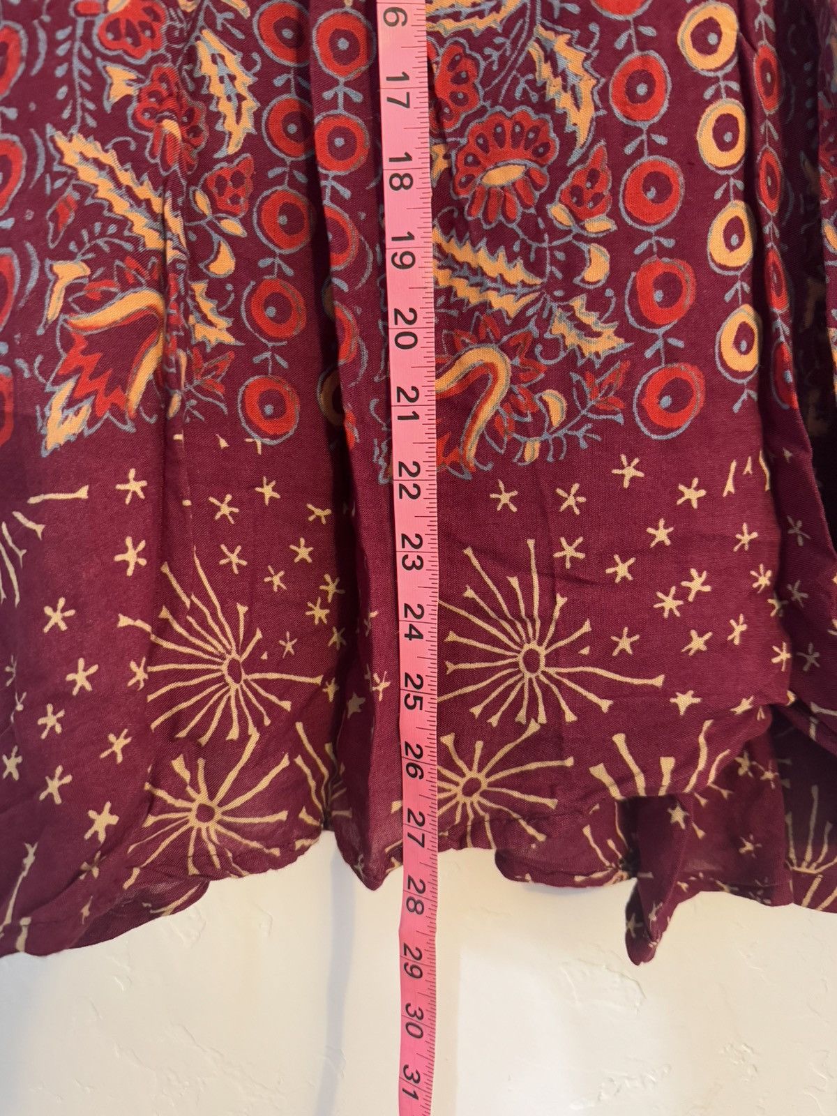 Vintage VINTAGE WRAP SKIRT FLORAL RED GREEN ROSES ONE SIZE S-L Size 28" / US 6 / IT 42 - 5 Thumbnail