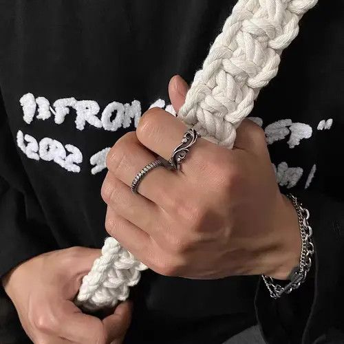 Designer × Jewelry × Vintage Retro punk ring Size ONE SIZE - 2 Thumbnail