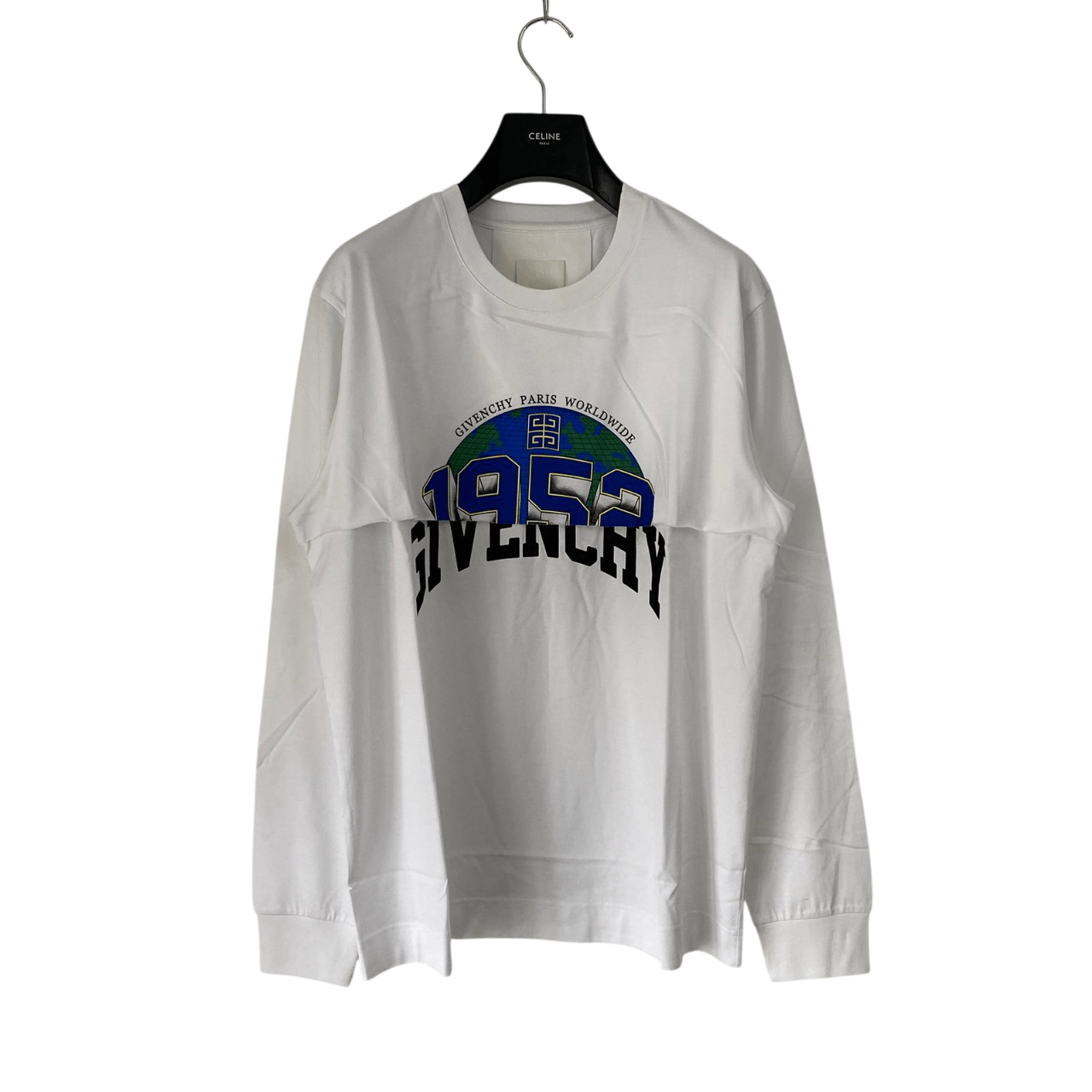 Givenchy 1 of 1 White Layered 1952 Global Logo Oversized LS T-Shirt Size US M / EU 48-50 / 2 - 1 Thumbnail