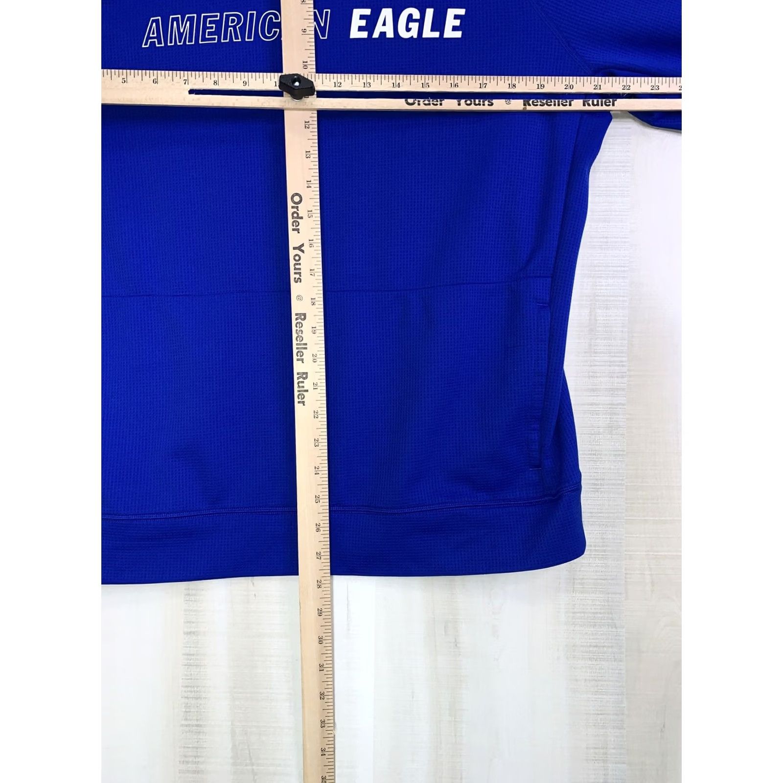 American Eagle Outfitters American Eagle Outfitters Hoodie Mens Medium Waffle Knit Blue Pullover Flex Yoga? Size US M / EU 48-50 / 2 - 7 Thumbnail