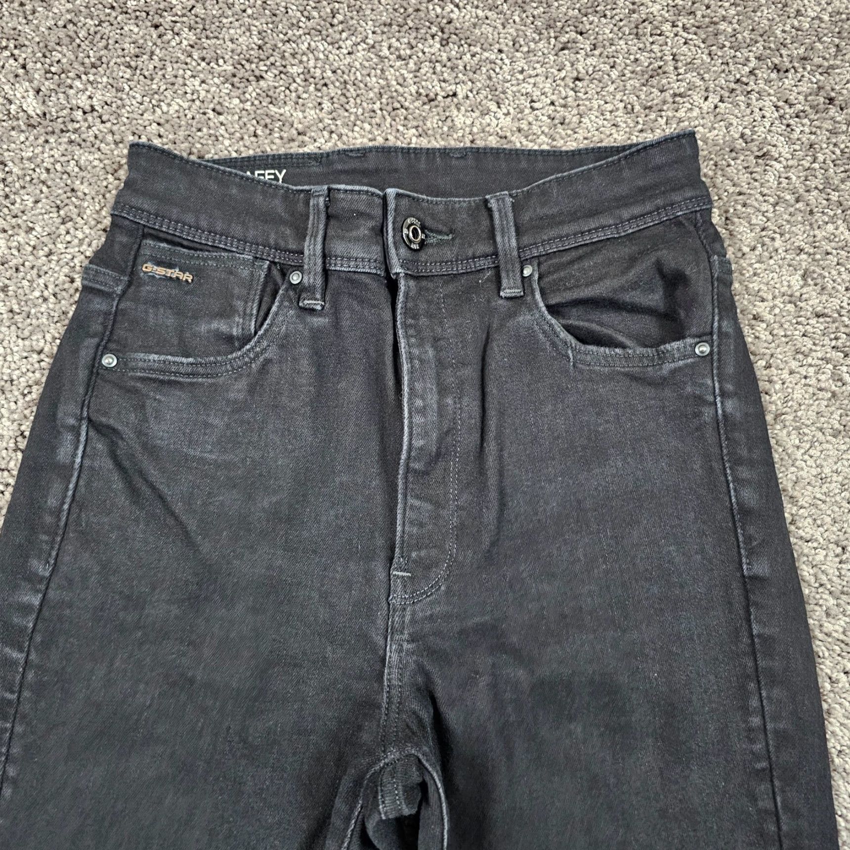 G-Star G-Star Raw Jeans Womens 26 Black High Rise Skinny Stretch Denim Kafey 23x28 Size 26" / US 2 / IT 38 - 2 Thumbnail