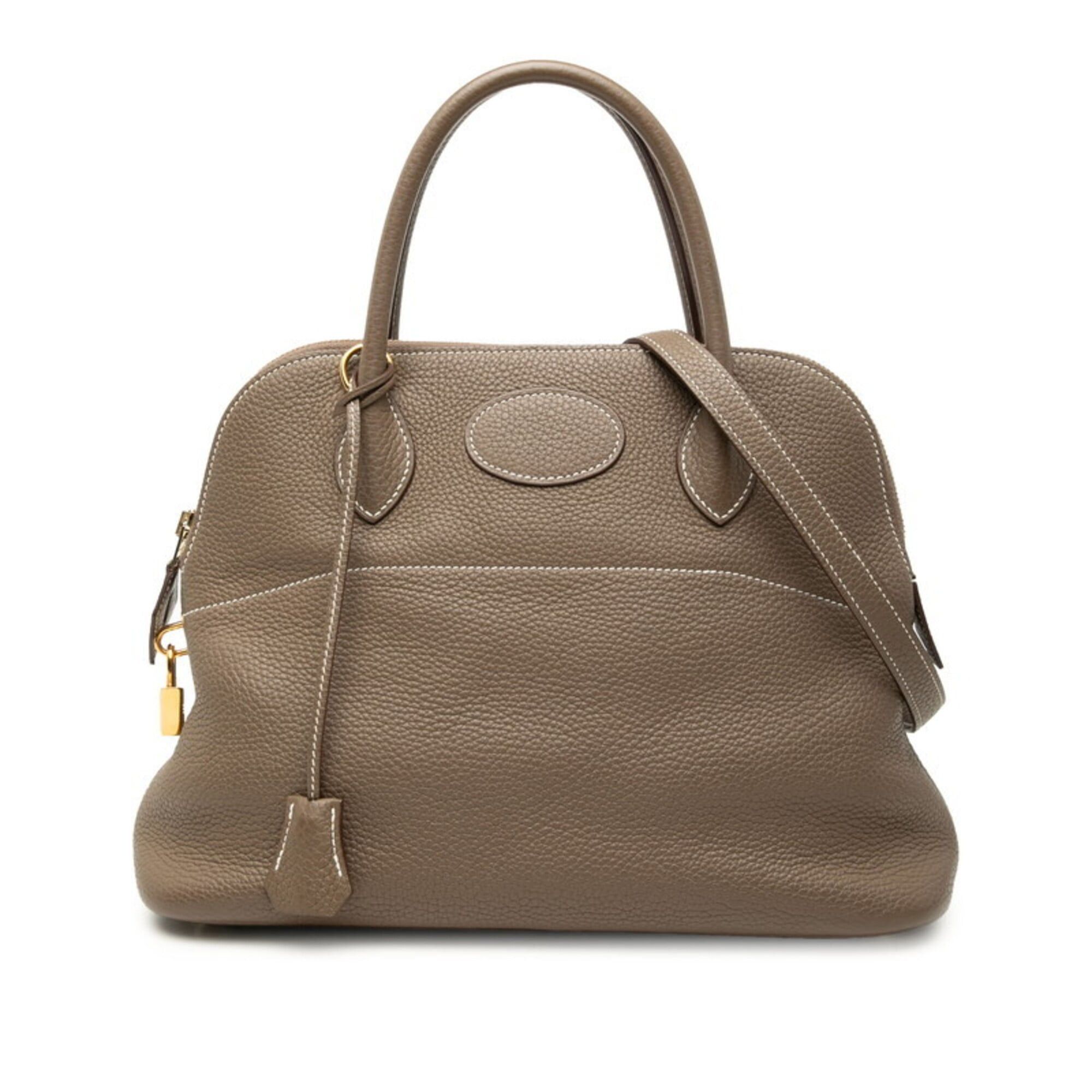 Hermes Hermes Bolide 31 Handbag Shoulder Bag 2-Way Etoupe Greige Gold Hardware Taurillon Clemence Leather Women's HERMES Size ONE SIZE - 1 Thumbnail