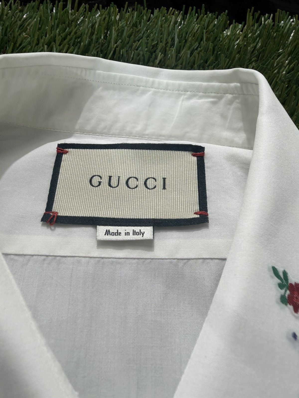 Gucci Gucci Floral Embroidered Collar Dress Shirt Made In Italy Size US XL / EU 56 / 4 - 5 Thumbnail