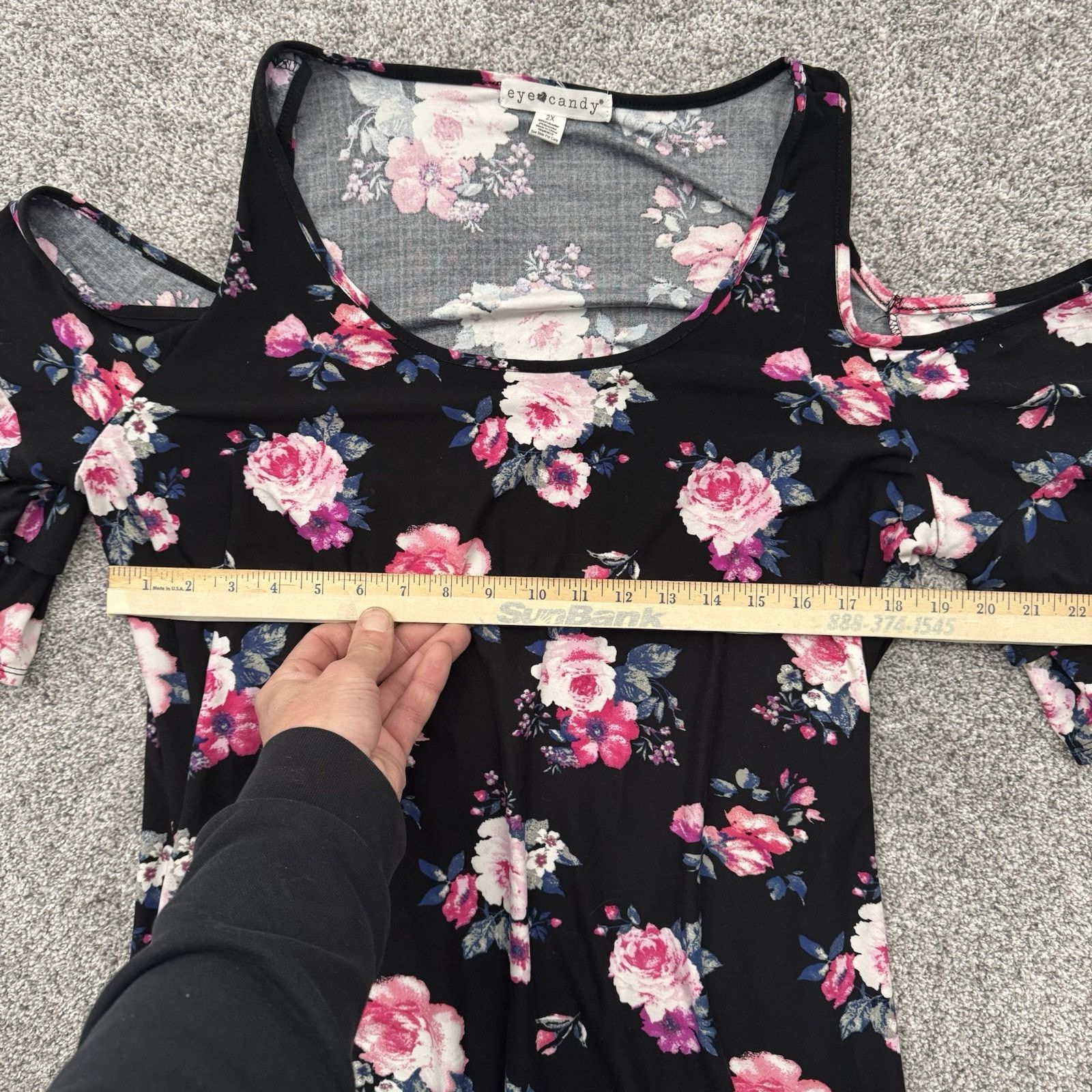 Other Boho Dress 2X Plus Size Boho Fairycore Floral Cold Shoulder Size XXL / US 16-18 / IT 52-54 - 3 Thumbnail