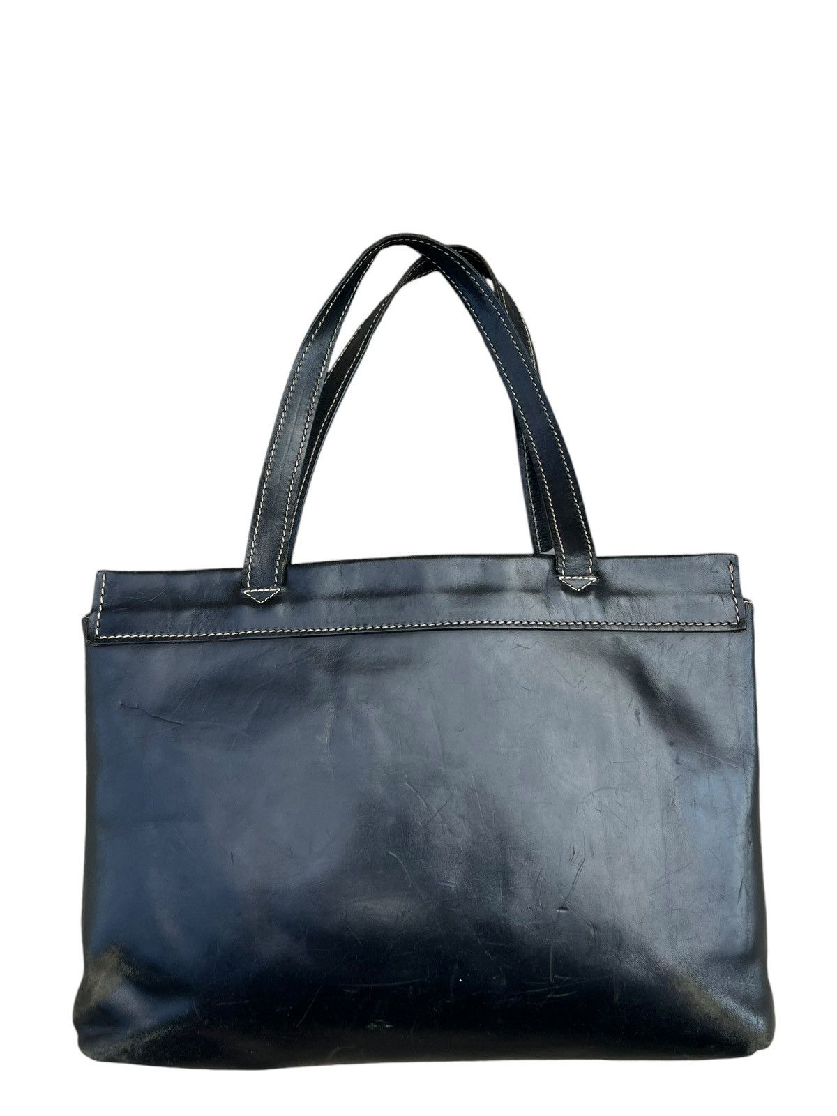 Leather CI-VA Distress Scratches Patina Leather Tote Bag Size ONE SIZE - 10 Thumbnail
