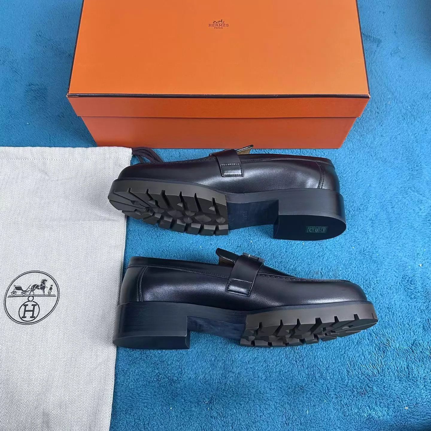 Hermes Hermès Gregoire Black Leather Loafer 41.5 Size US 8.5 / EU 41-42 - 3 Thumbnail