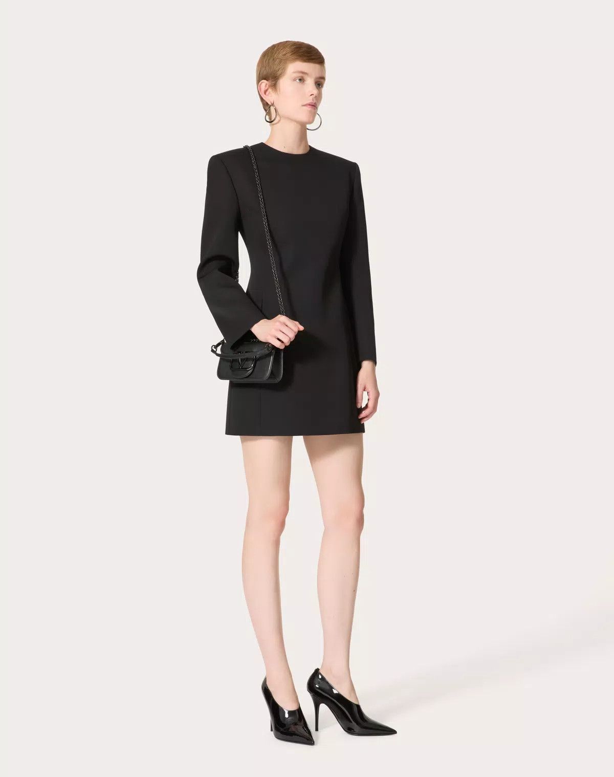 Valentino o1s1wg110426 Grisaille Short Dress in Nero Size XS / US 0-2 / IT 36-38 - 2 Thumbnail