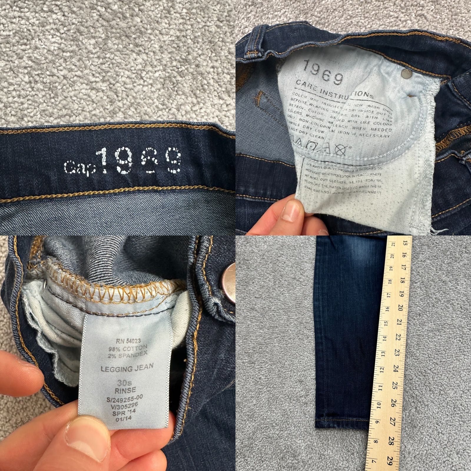 Gap Gap 1969 Jeggings Jeans Denim Dark Wash 30 Regular Women Blue 30x27 Vintage? No Size 30" / US 8 / IT 44 - 8 Thumbnail
