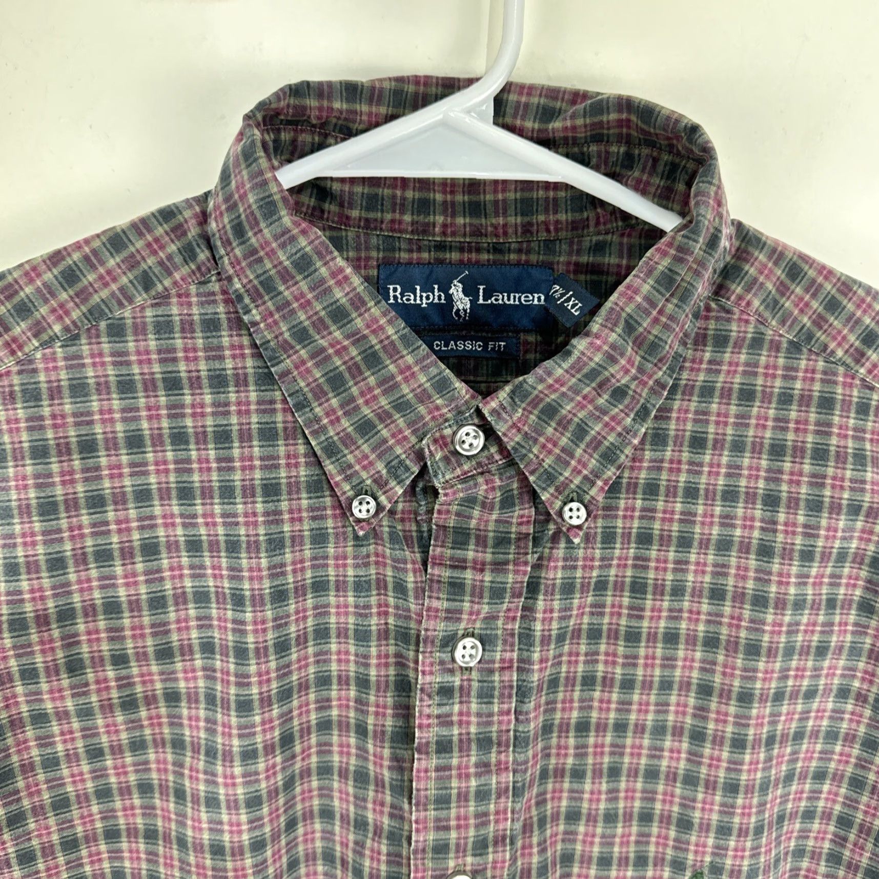 Polo Ralph Lauren VINTAGE Polo Ralph Lauren Mens Classic Fit Shirt XL Plaid Long Sleeve Button-Up Size US XL / EU 56 / 4 - 3 Thumbnail