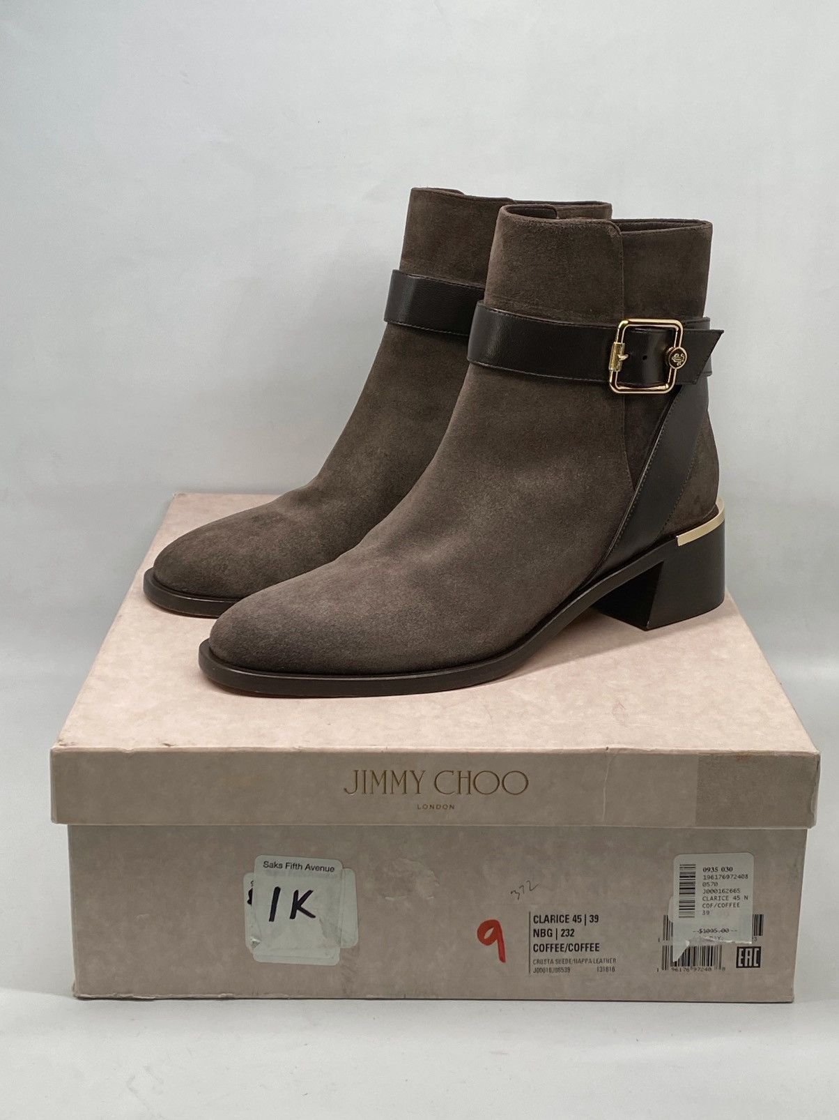 Jimmy Choo Jimmy Choo Clarice 45 Block Heel Suede Booties size 39 Size US 9 / IT 39 - 13 Thumbnail