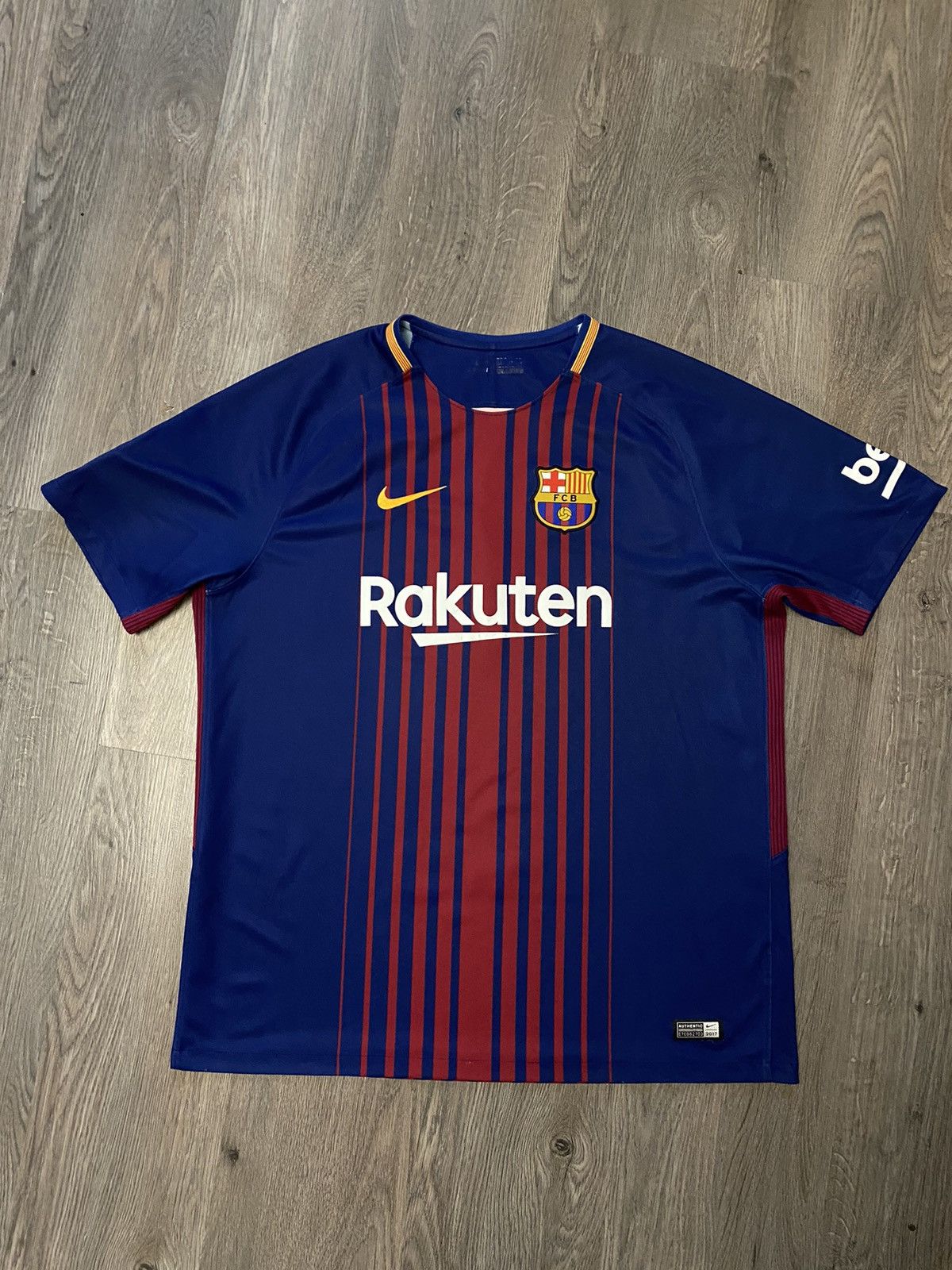 Pre-owned Jersey X Nike Barcelona 2017 2018 Football Soccer Jersey In Blue/red