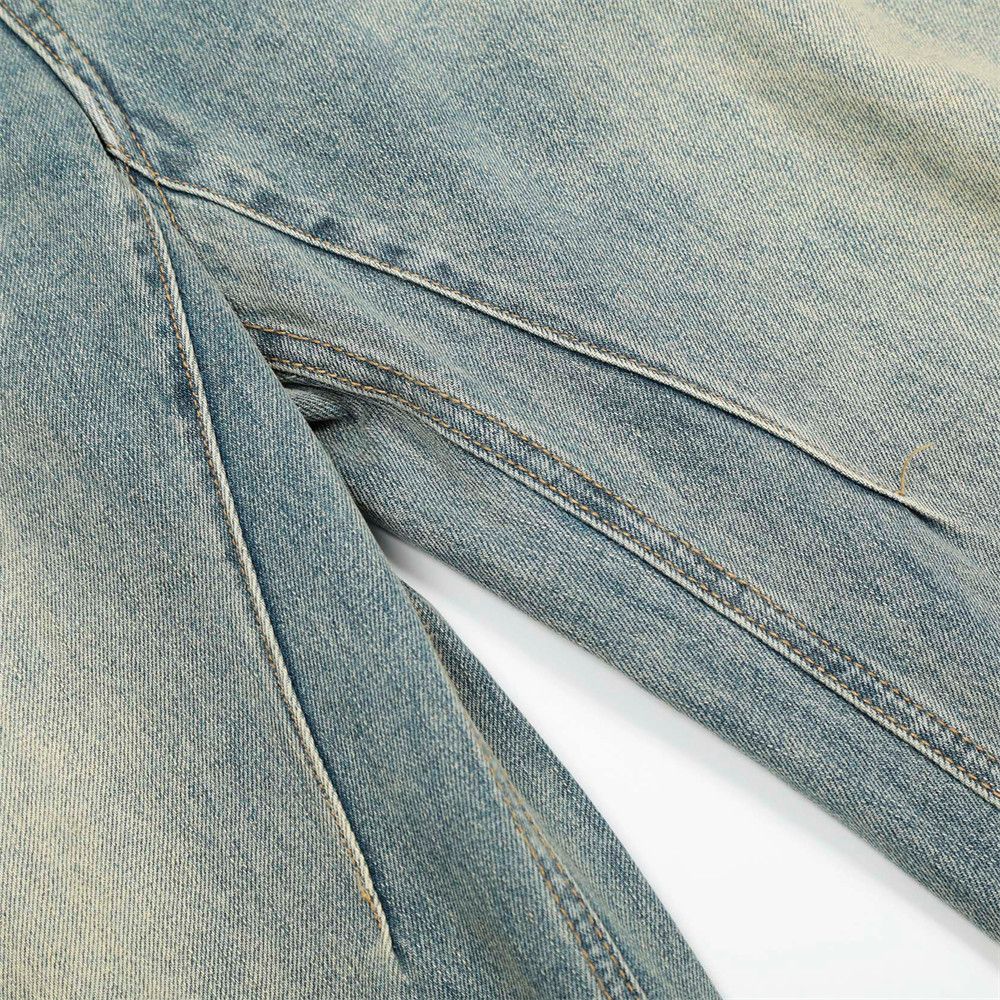Jean Men's loose wide-leg retro distressed washed scimitar jeans Size US 32 / EU 48 - 4 Thumbnail