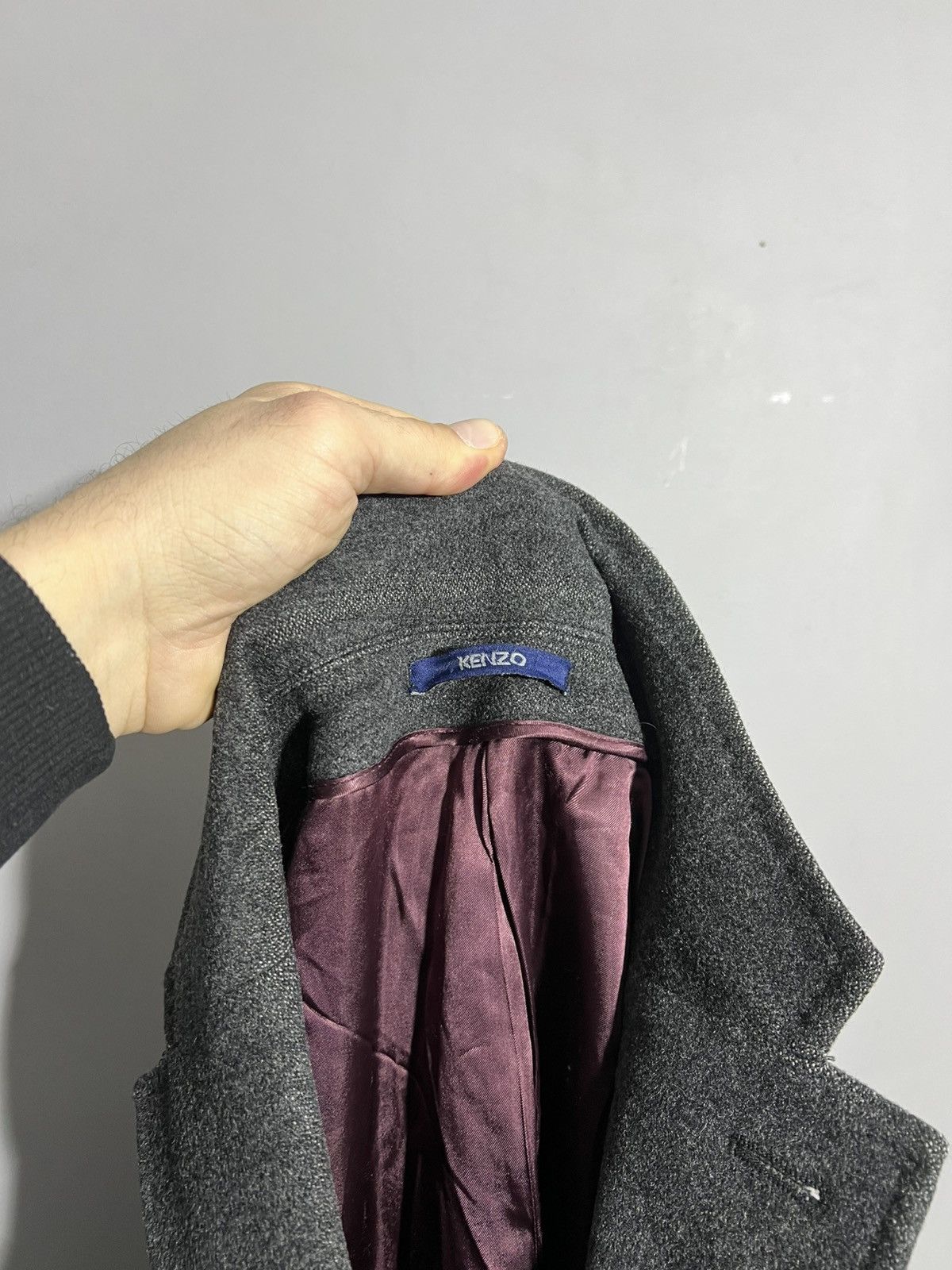 Kenzo × Vintage Vintage Kenzo Homme Wool Gray Coat Jacket Size US M / EU 48-50 / 2 - 13 Thumbnail
