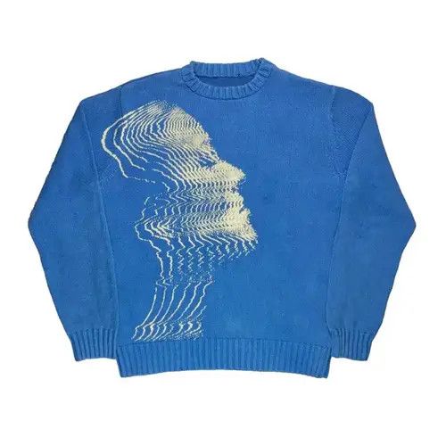 Japanese Brand × Vintage Vintage sweater with a girl's face Size US M / EU 48-50 / 2 - 1 Thumbnail