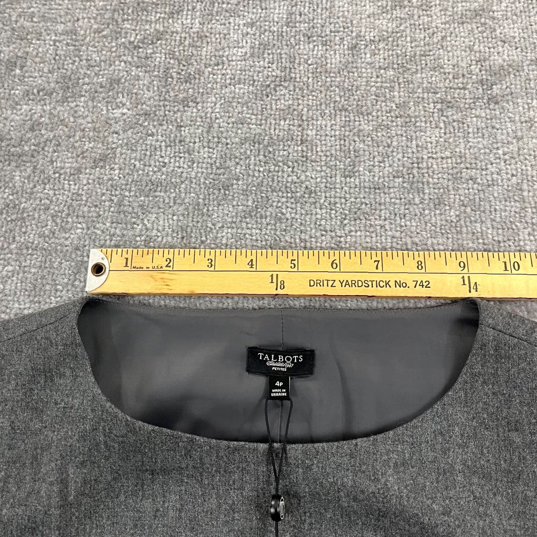Talbots TALBOTS Shirt Womens 4P Petite Charcoal Gray Wool Sleeveless Top Lined Crew Neck Size S / US 4 / IT 40 - 7 Thumbnail