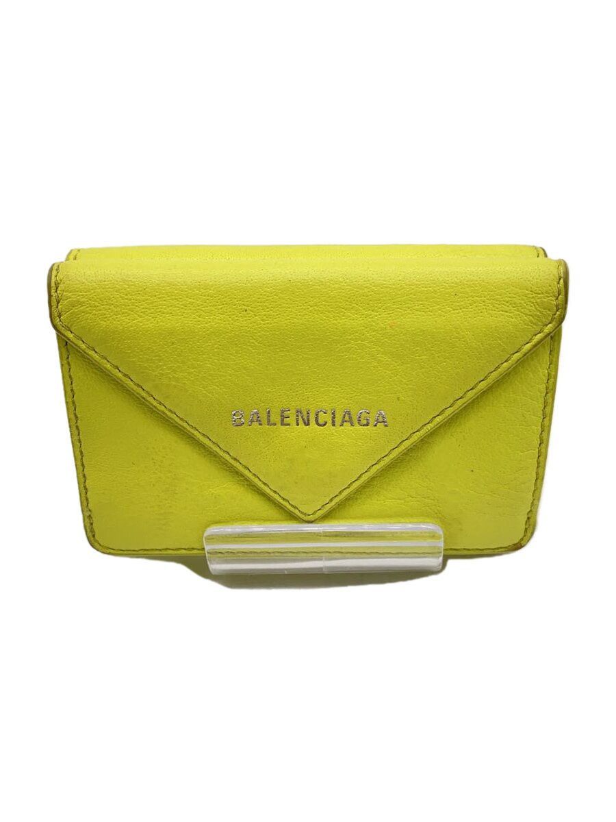 Balenciaga Balenciaga Papier Leather Tri-Fold Wallet Yellow Size ONE SIZE - 1 Thumbnail