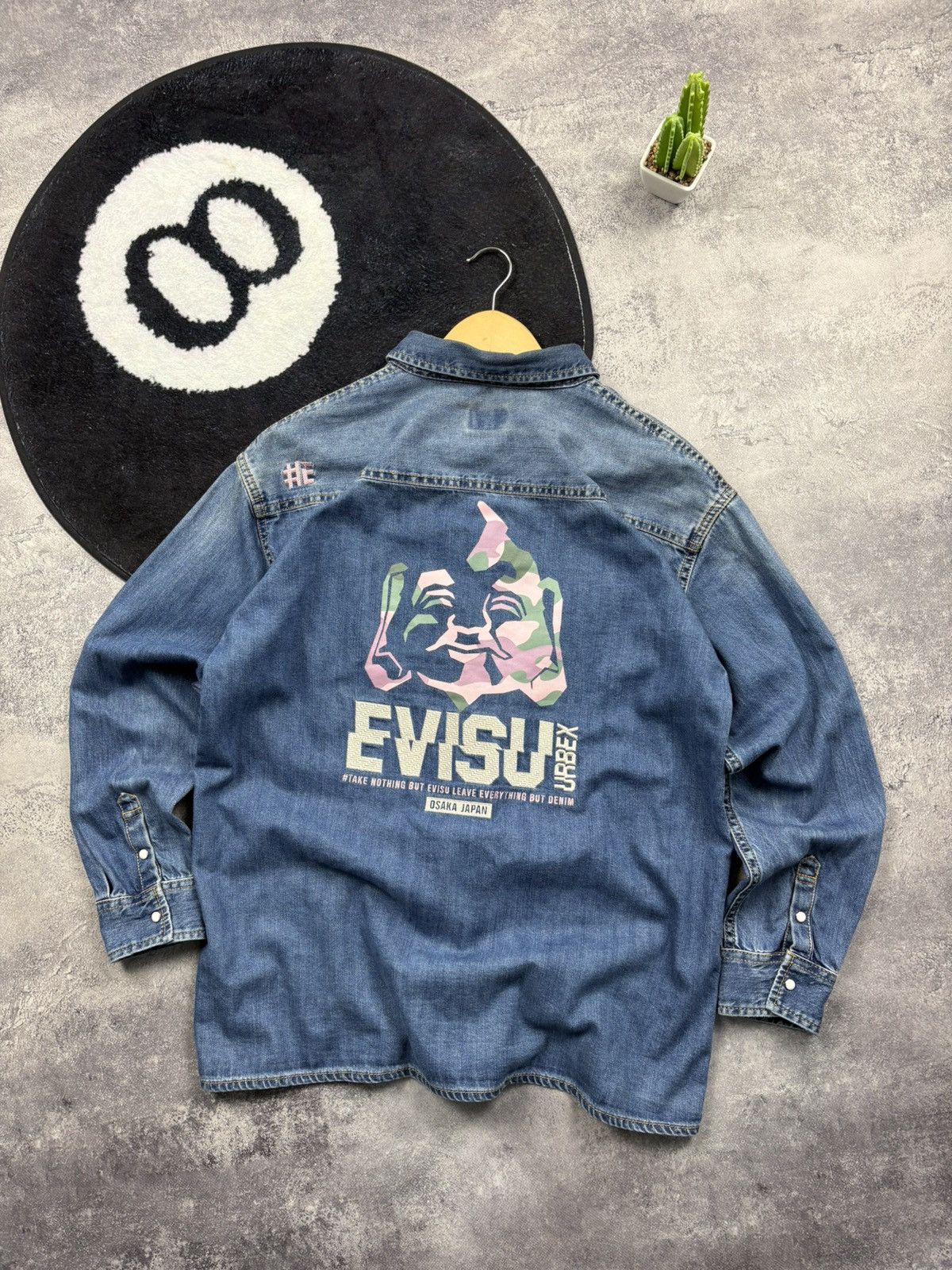Evisu EVISU Vintage Big Logo Osaka Japan Streetwear Denim Shirt Size US S / EU 44-46 / 1 - 1 Thumbnail