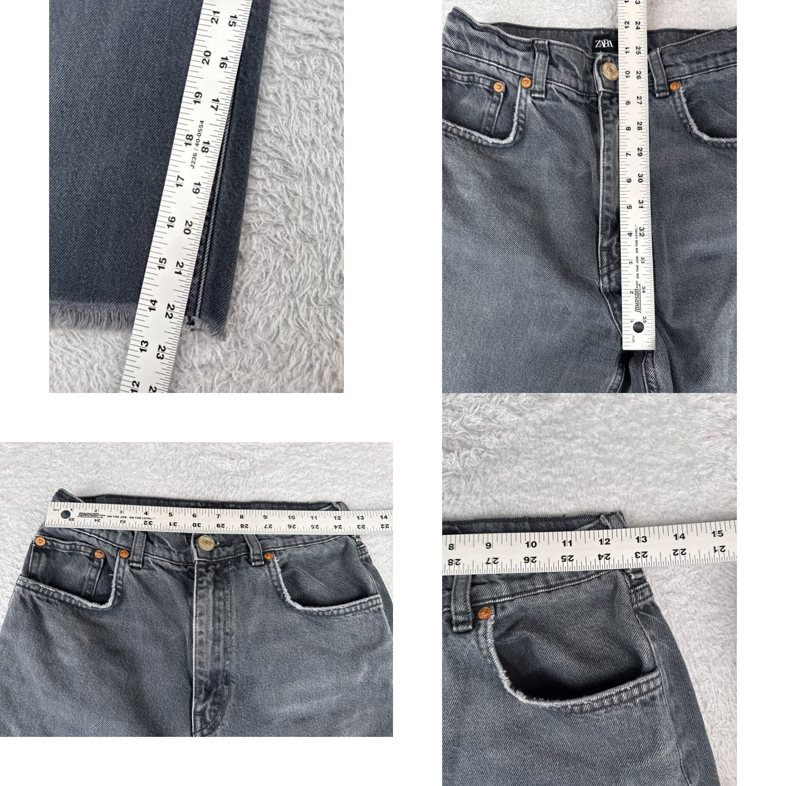 Zara Zara Jeans Womens 6 Black Wide Leg Cotton Blend High Rise Raw Hem 25x23 Denim 5-Pocket Design Distressed Stretch Pocket Mockup: Nimble Size 28" / US 6 / IT 42 - 8 Thumbnail