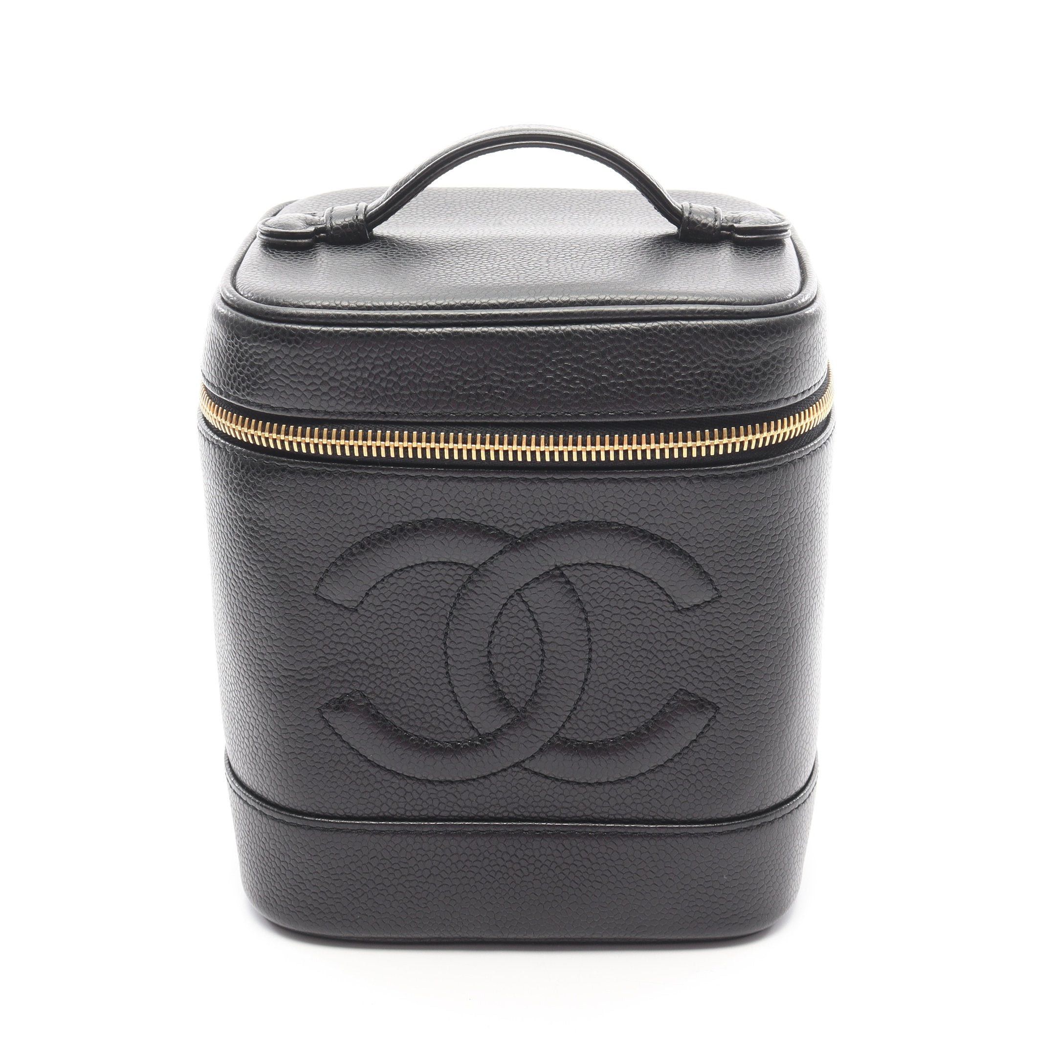 Chanel Chanel Coco Mark Handbag Vanity Bag Caviar Skin Black Gold Hardware Size ONE SIZE - 1 Thumbnail