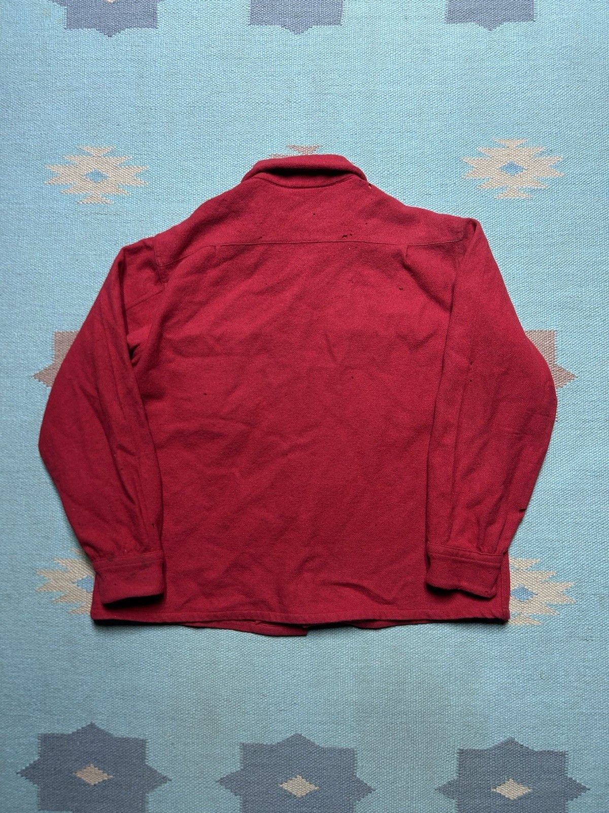 Vintage 1950s wool loop collar shirt Campus Hollywood distressed M/L Size US M / EU 48-50 / 2 - 2 Thumbnail