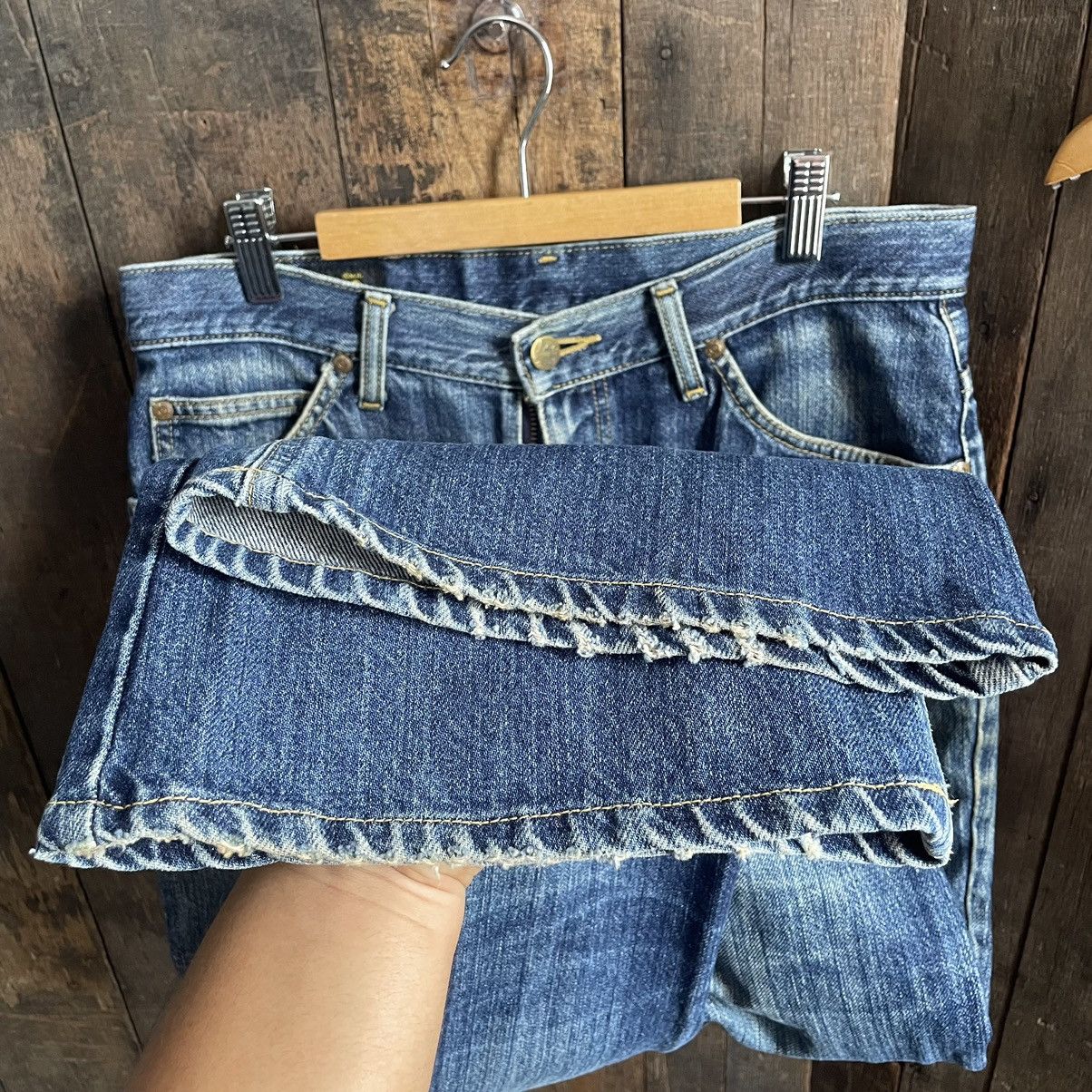 Lee × Vintage Vintage Lee Rider Flare Denim Jeans Size US 31 - 6 Thumbnail