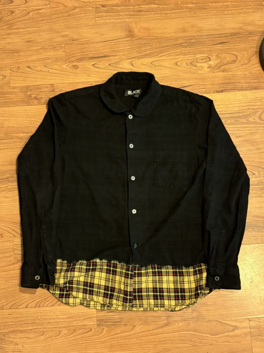 Comme des Garcons Black 🏁 RARE 2009 BLACK Comme des Garçons Plaid Switch Hem Shirt Size US L / EU 52-54 / 3 - 1 Thumbnail