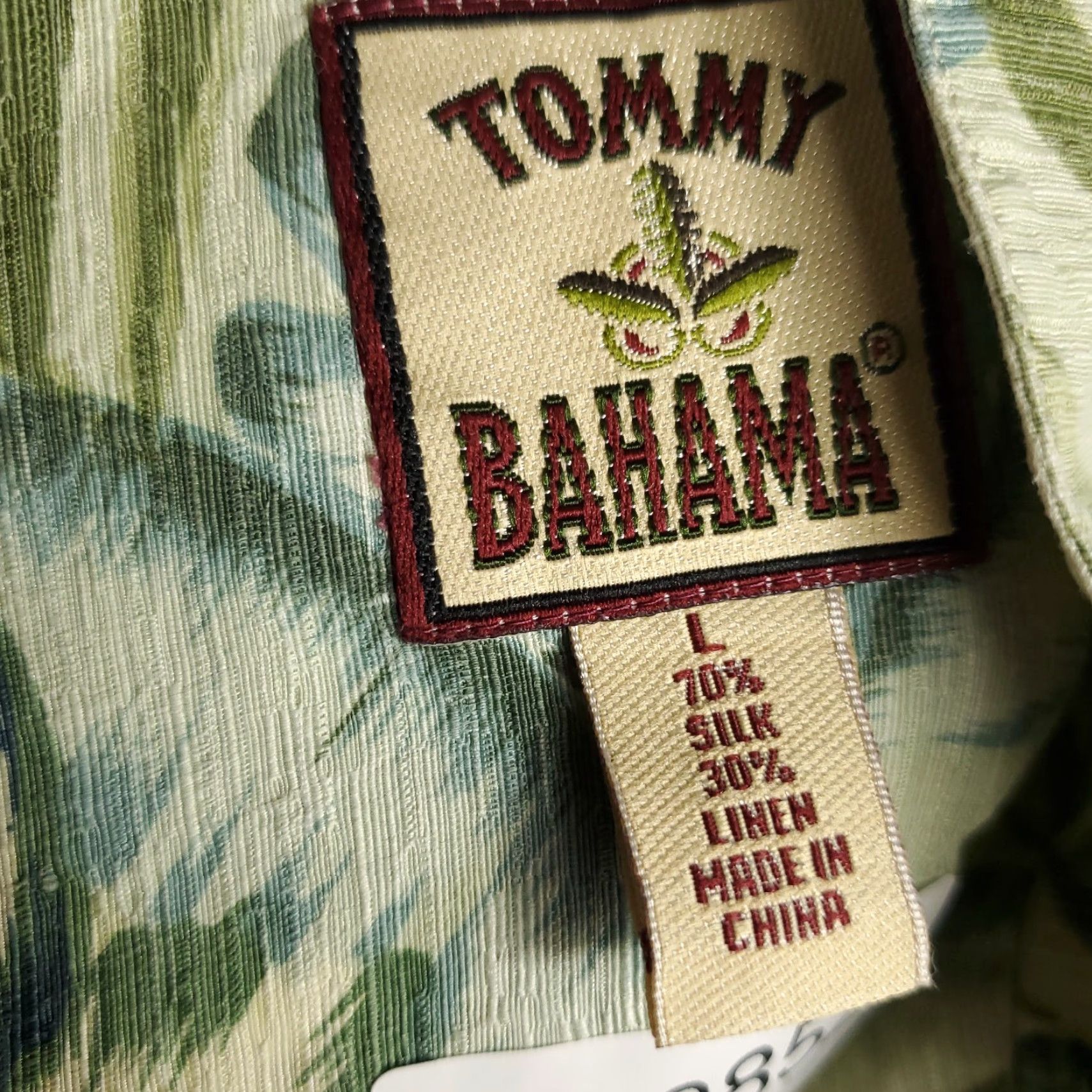 Tommy Bahama VINTAGE Tommy Bahama Shirt Mens Large Green Floral Silk Hawaiian Button Up Size US L / EU 52-54 / 3 - 7 Thumbnail