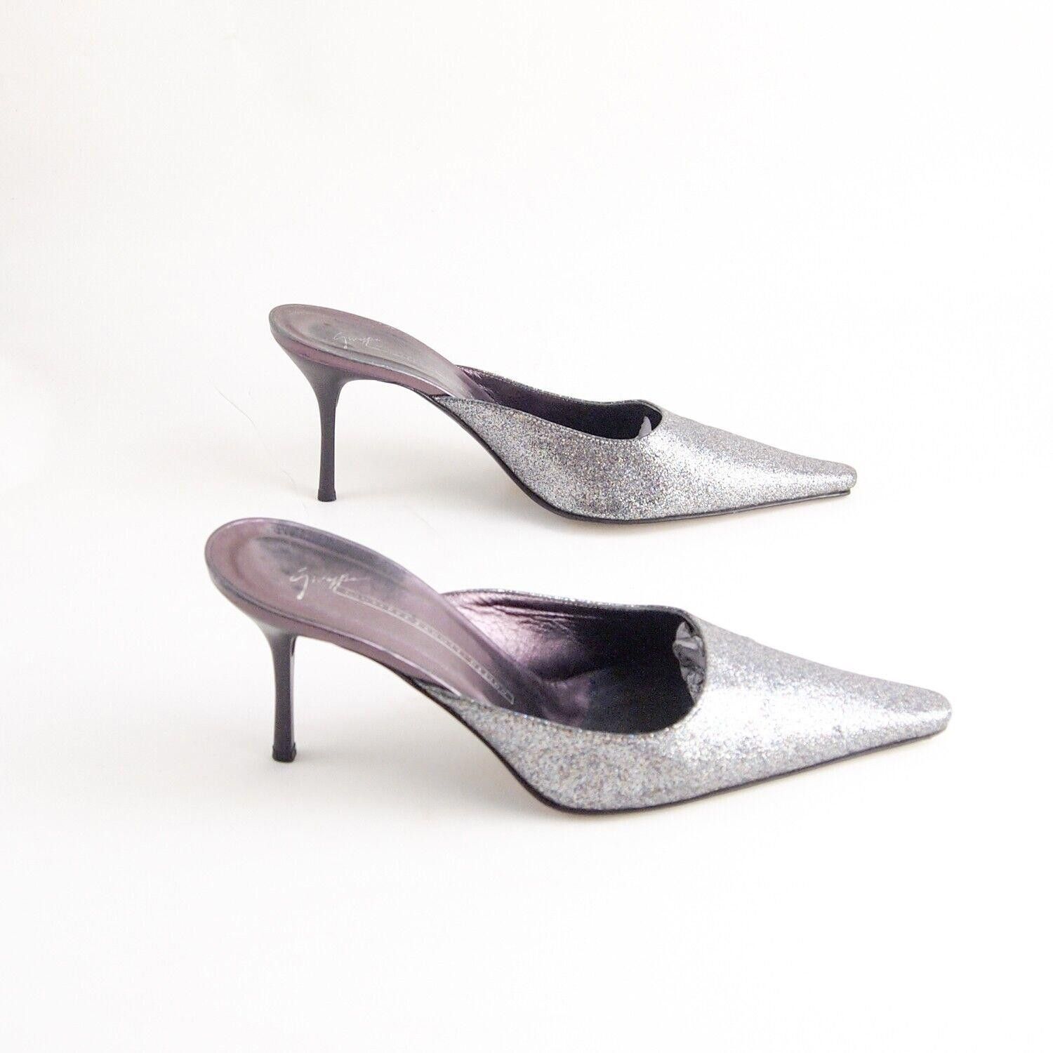 Giuseppe Zanotti Zanotti Mules Sandals Silver Glitter Leather US 9 EU 39 $620 Size US 9 / IT 39 - 5 Thumbnail