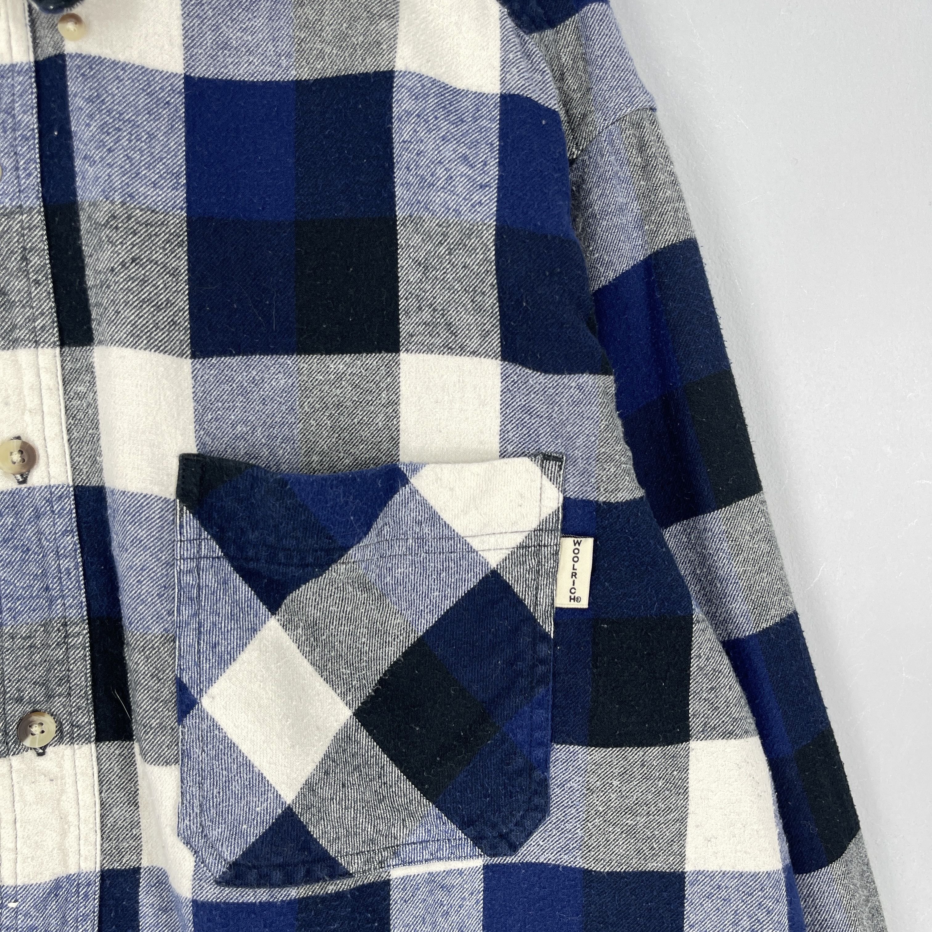 Woolrich Woolen Mills Vintage Y2K WOOLRICH Checkered Blue/Black Flannel Shirt Size US XXL / EU 58 / 5 - 3 Thumbnail