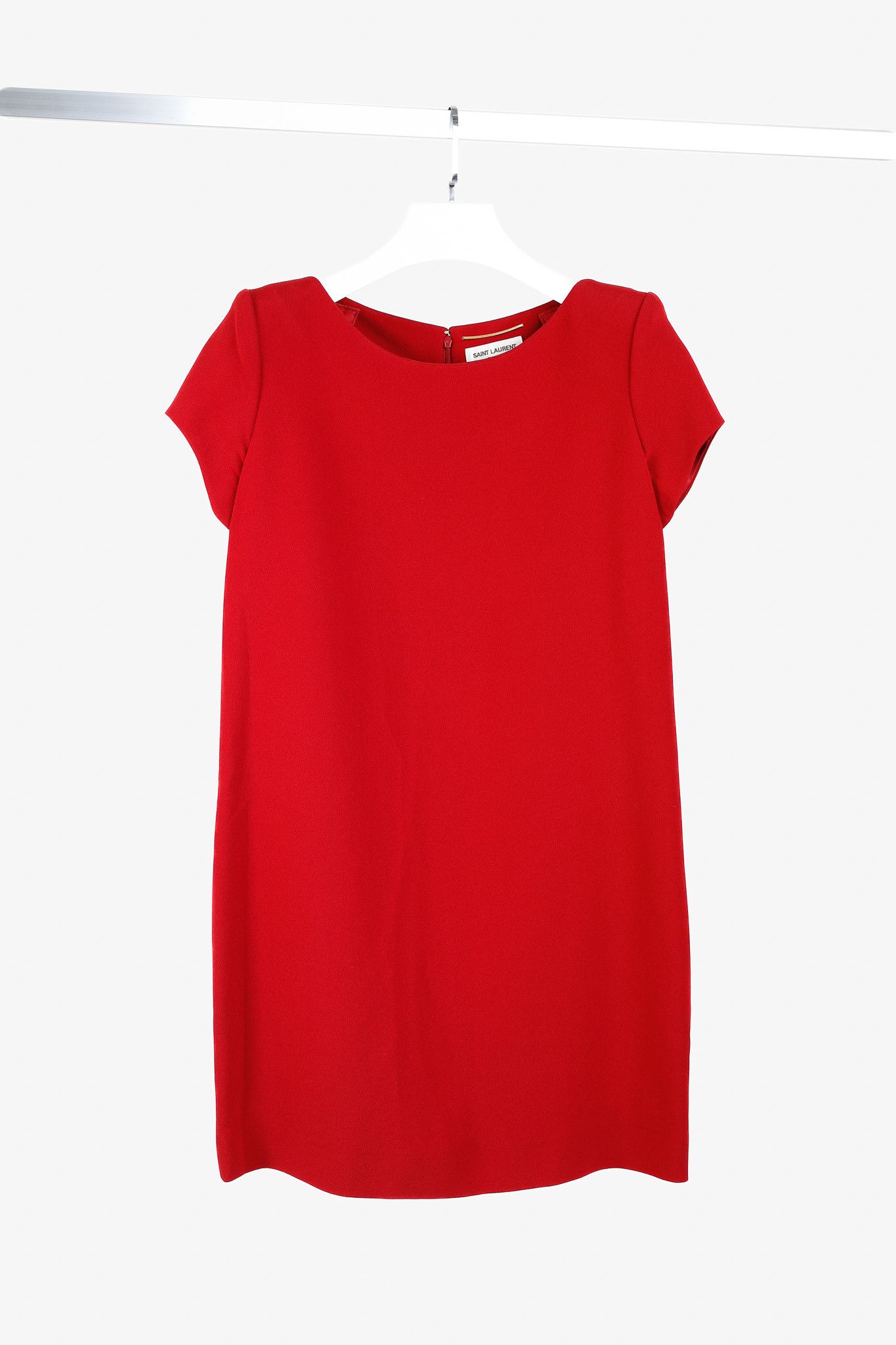 Saint Laurent Paris Saint Laurent AW/13 Red Cap-Sleeve Classic Tube Mini Dress Size XL / US 12-14 / IT 48-50 - 1 Thumbnail