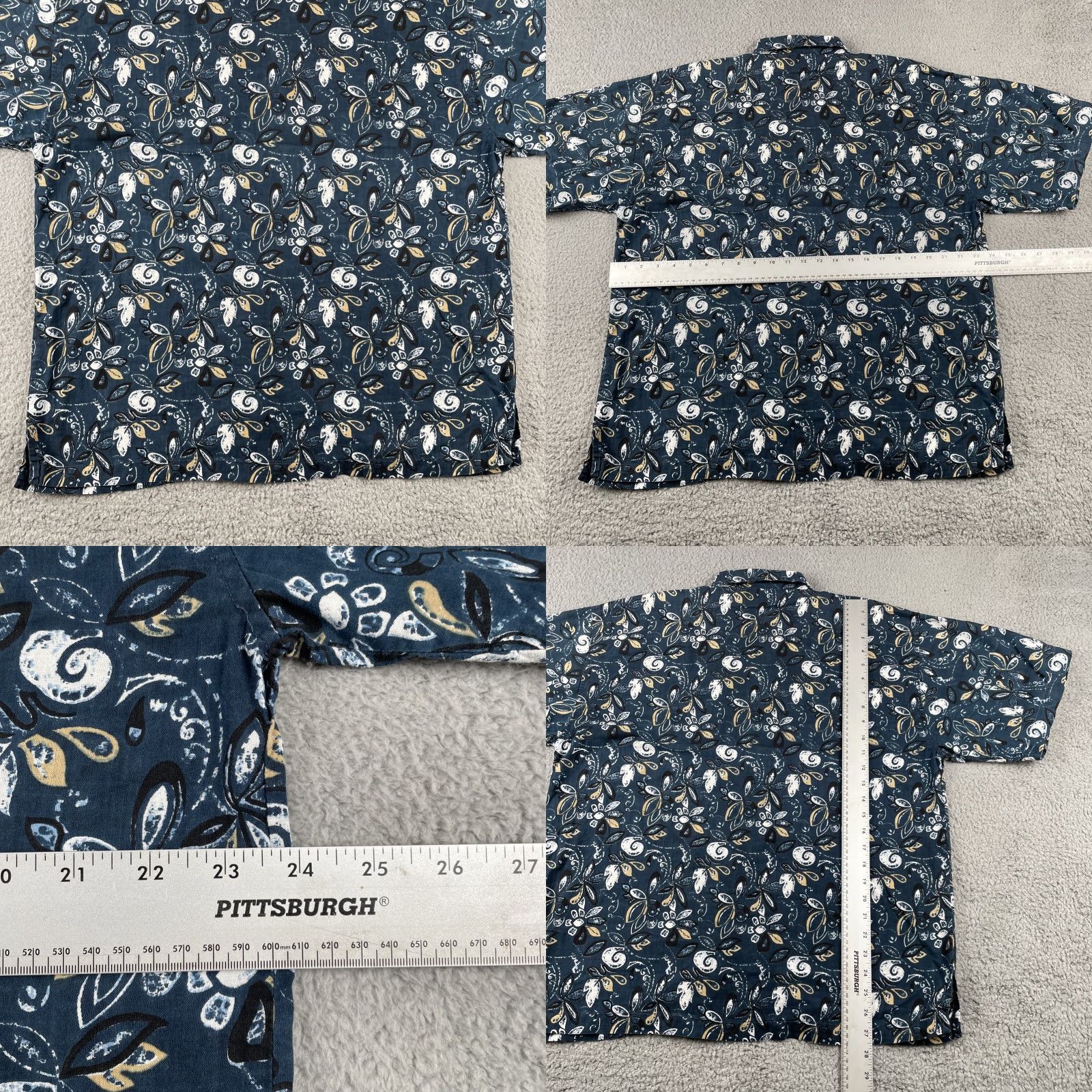 Vintage VINTAGE Natural Stuff Shirt XL Short Sleeve Button-Up Floral Deep Blue X-Large Boys Men Womens Size US XL / EU 56 / 4 - 9 Thumbnail