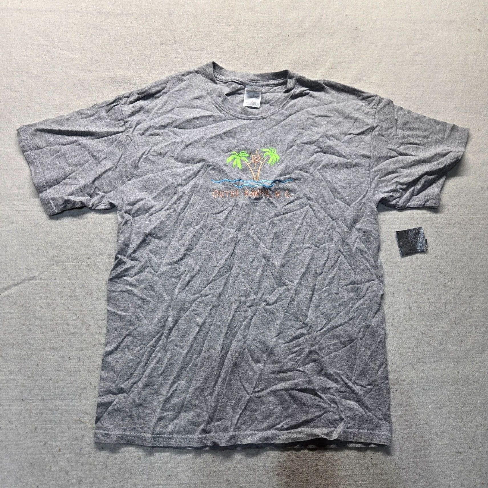 Gildan Gildan Shirt Adult Large Gray OBX Outer Banks Logo Graphic Short Sleeve Mens Size US L / EU 52-54 / 3 - 2 Thumbnail