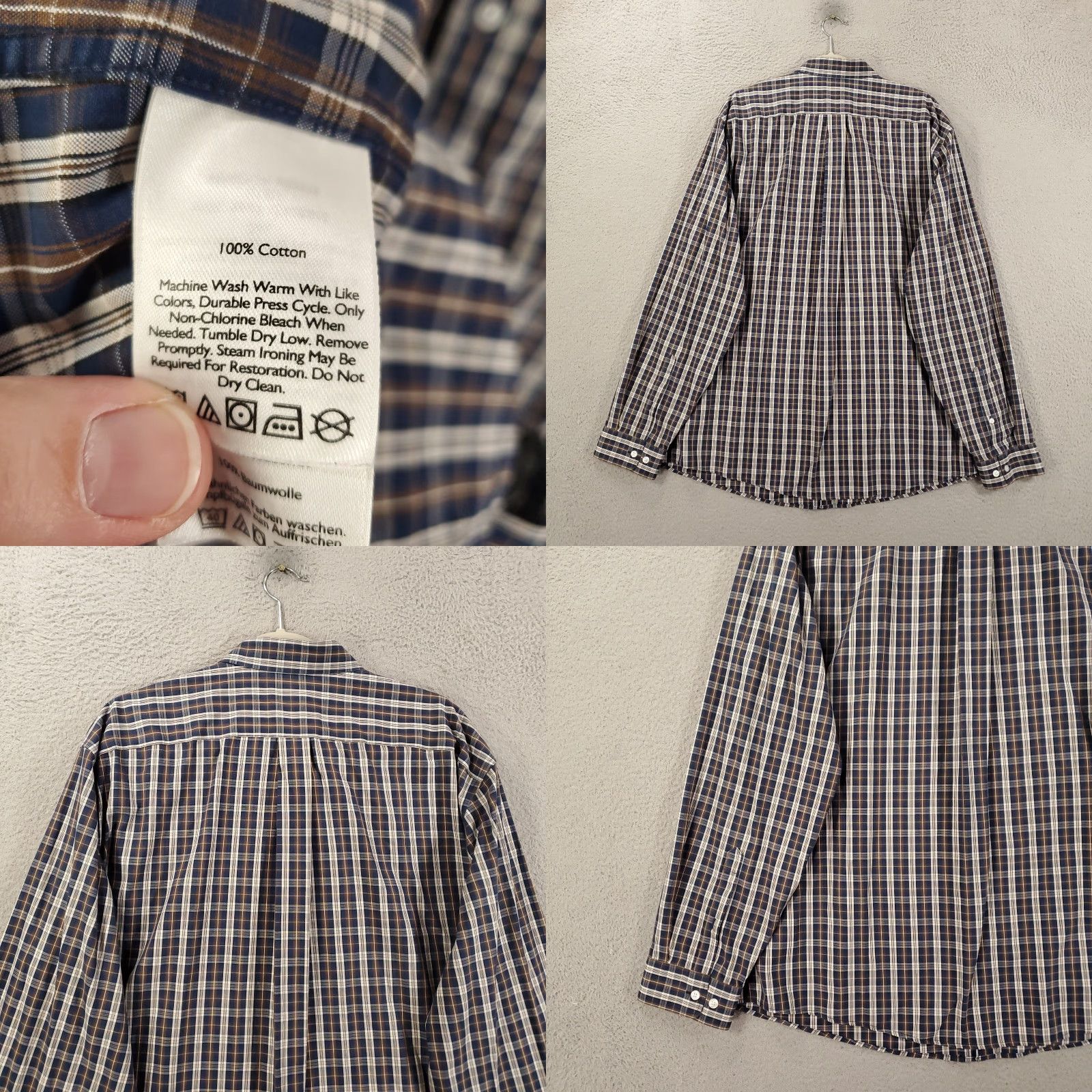 Eddie Bauer Eddie Bauer Shirt Mens XXL Blue Brown White Relaxed Fit Wrinkle Free Button Up Size US XXL / EU 58 / 5 - 8 Thumbnail