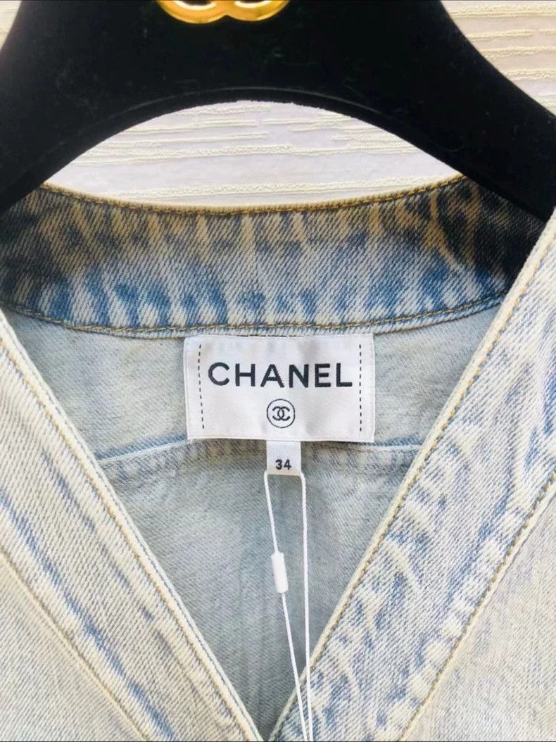 Chanel Chanel 21C camellia stitching denim jacket Size XXS / US 00 / IT 34 - 5 Thumbnail