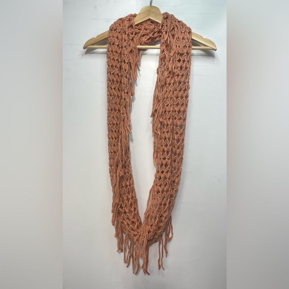 Other Mauve Pink Knit Fringe Infinity Scarf Size ONE SIZE - 1 Thumbnail