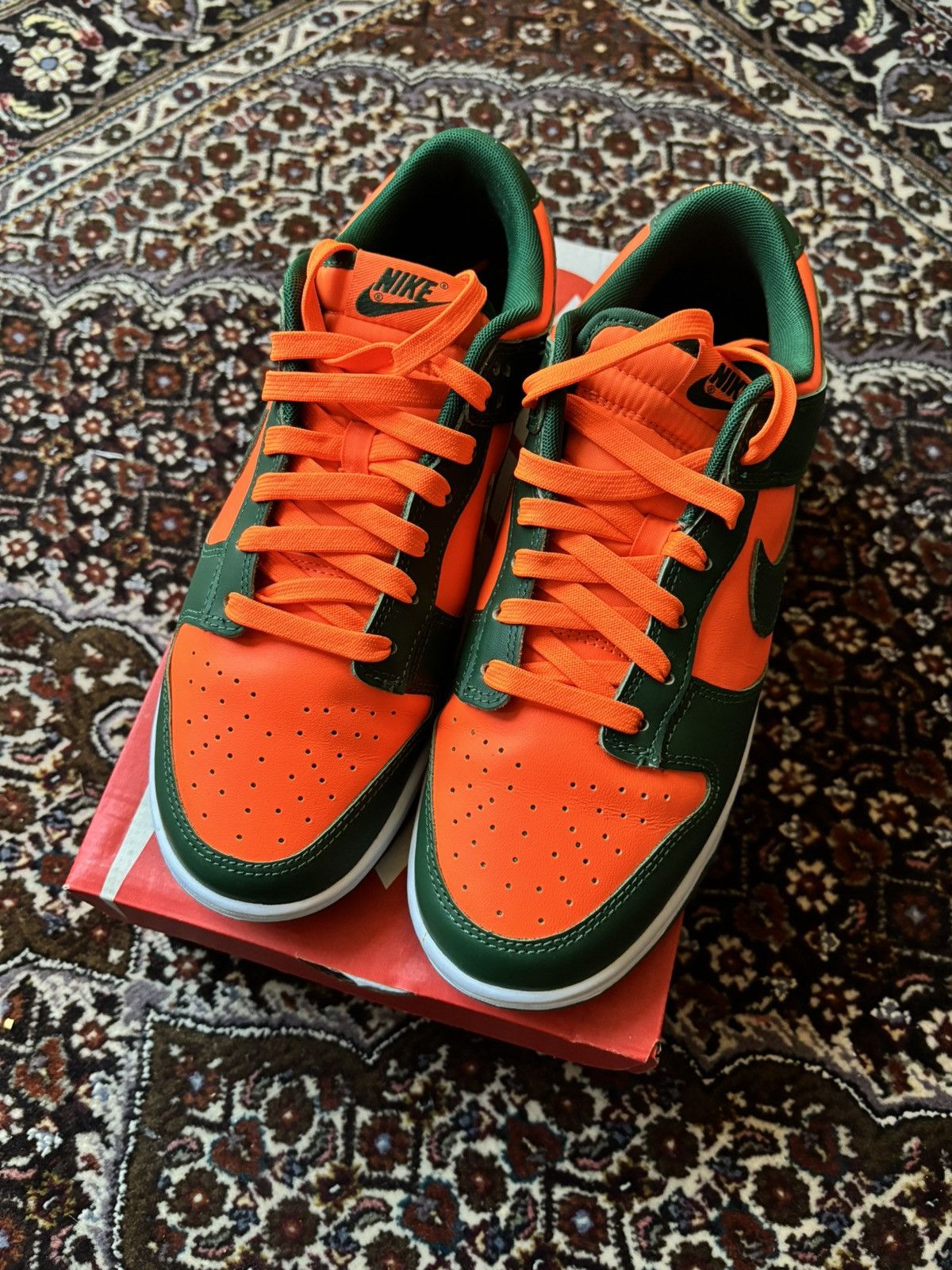 Nike Nike Dunk Low — Orange/Green (“Miami Hurricanes”) Size US 8.5 / EU 41-42 - 6 Thumbnail