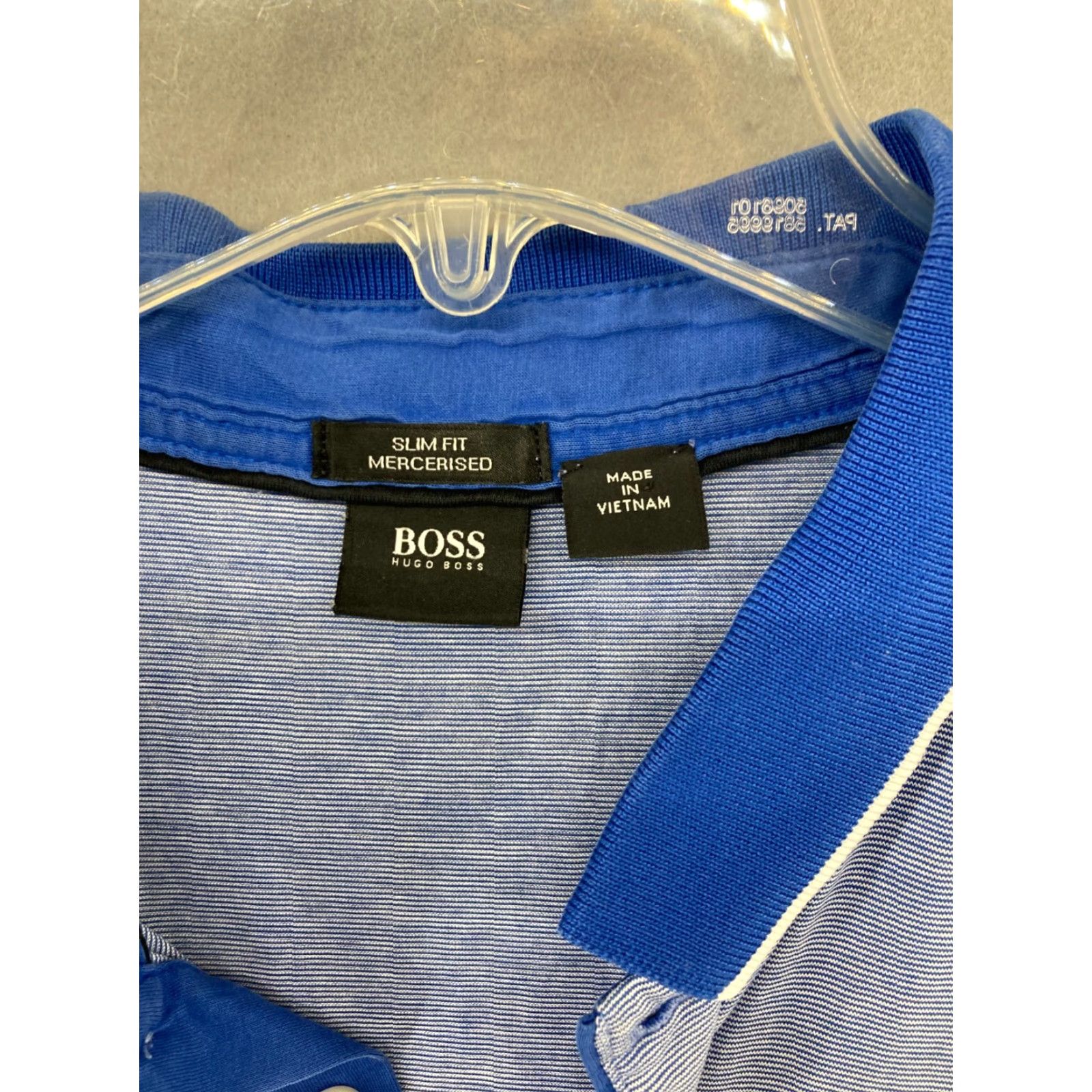 Vintage VINTAGE Boss Mens Polo Shirt 2XL Blue Striped Slim Fit Mercerised Size US XXL / EU 58 / 5 - 5 Thumbnail