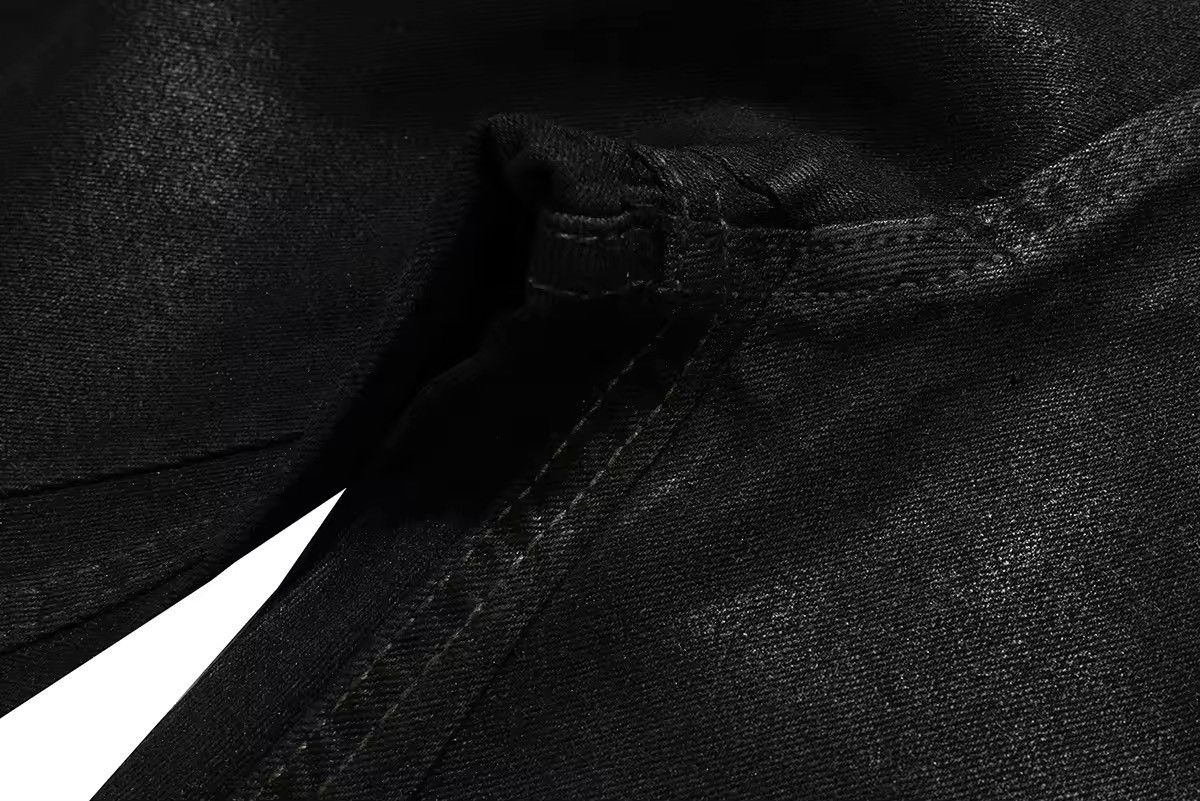 Japanese Brand × Jean Coated Stretch Black Flare Baggy Leather Trousers Size US 28 / EU 44 - 6 Thumbnail
