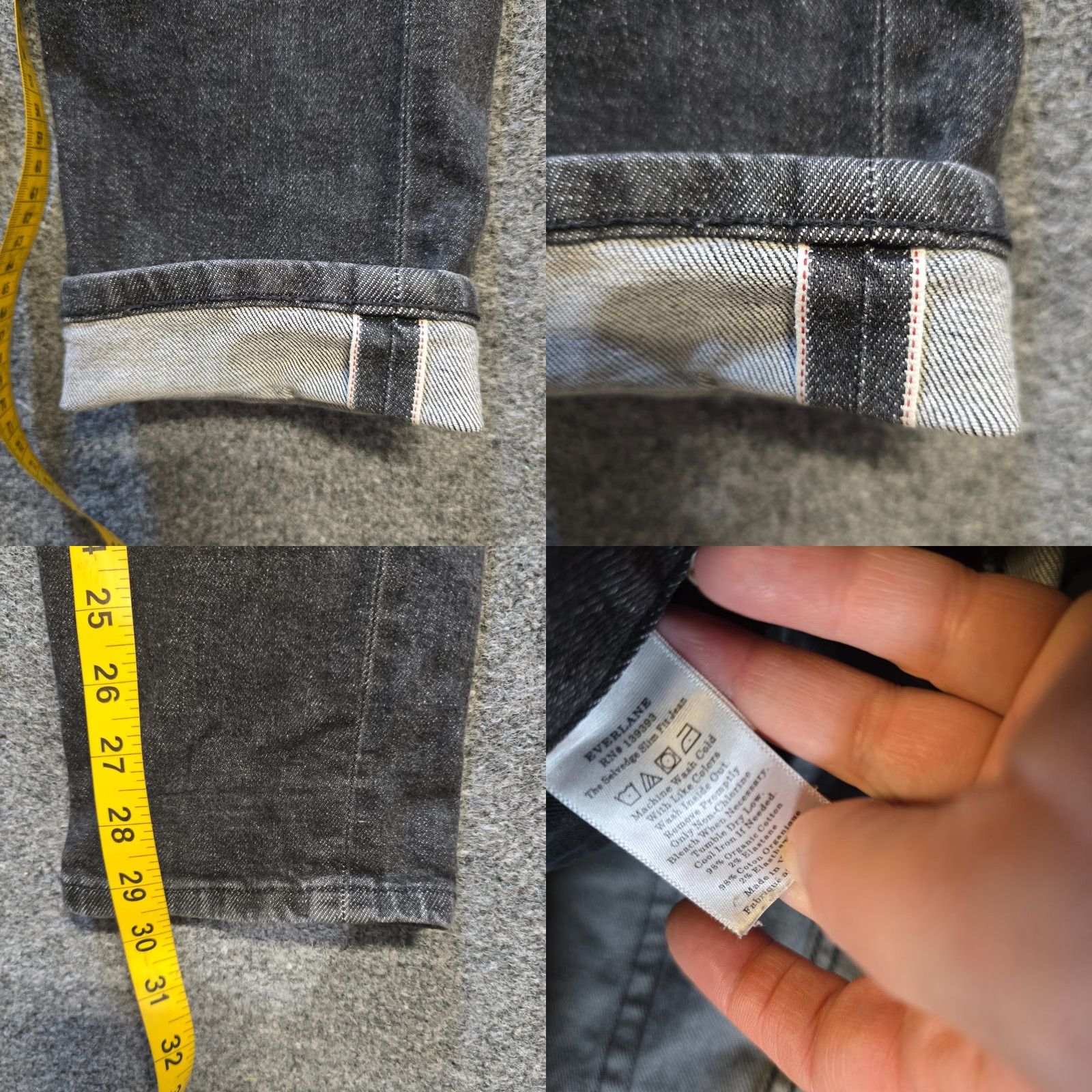 Everlane Everlane Jeans Slim Black Denim 30x30 5-Pocket Selvedge Hipster Preppy Mens Size US 30 / EU 46 - 8 Thumbnail