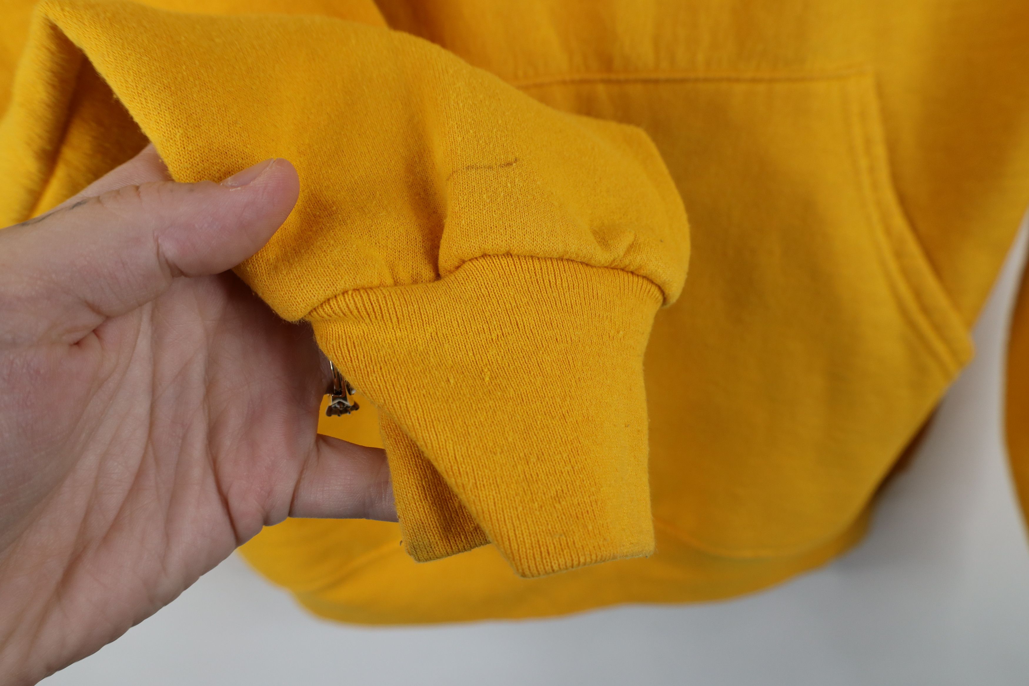 Vintage Vintage 90s Streetwear Blank Hoodie Sweatshirt Yellow Size US S / EU 44-46 / 1 - 7 Thumbnail