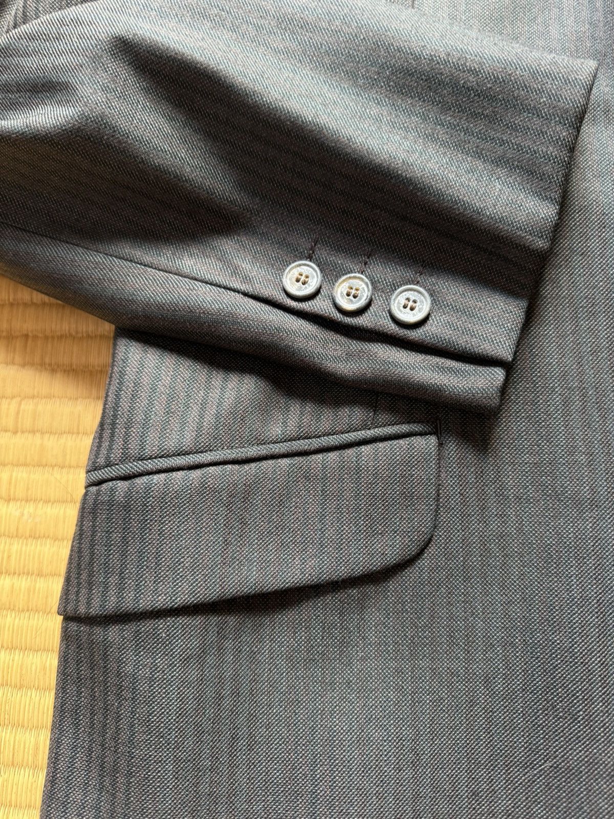 Other Autumn&Winter Vintage Wool Blue-Grey Shadow Stripe Suit Size 42R - 7 Thumbnail
