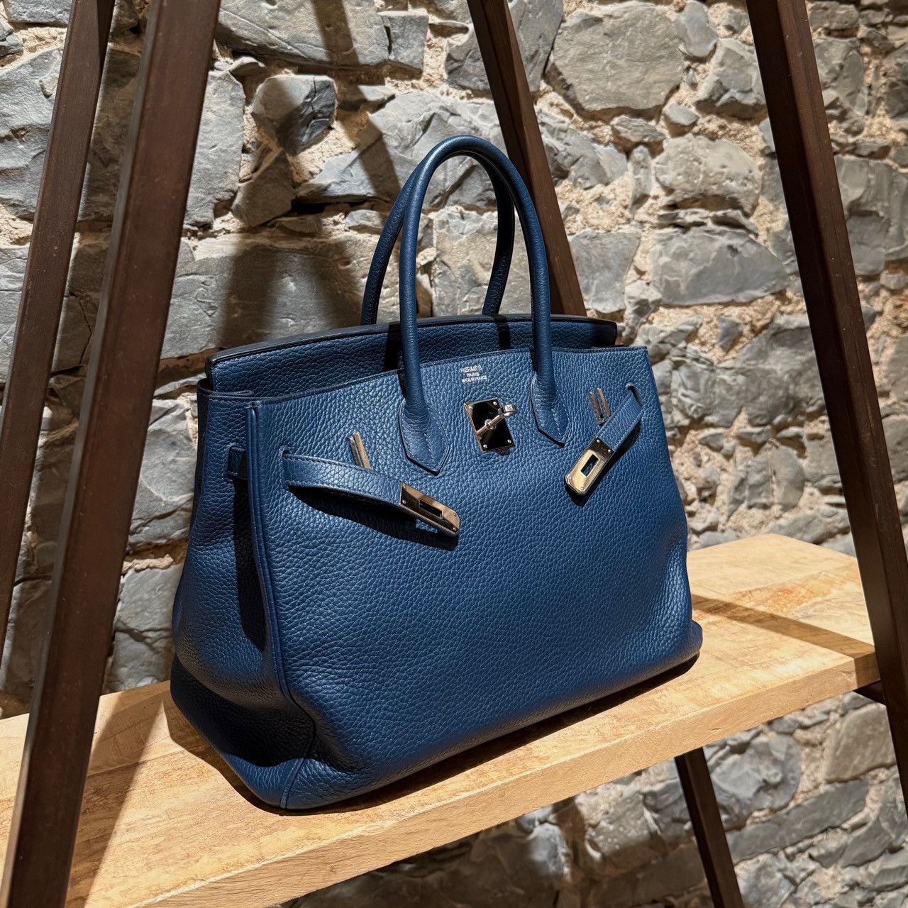 Hermes Hermès 2010 Bleu De Malte Clemence Leather Birkin 35 Bag Size ONE SIZE - 2 Thumbnail
