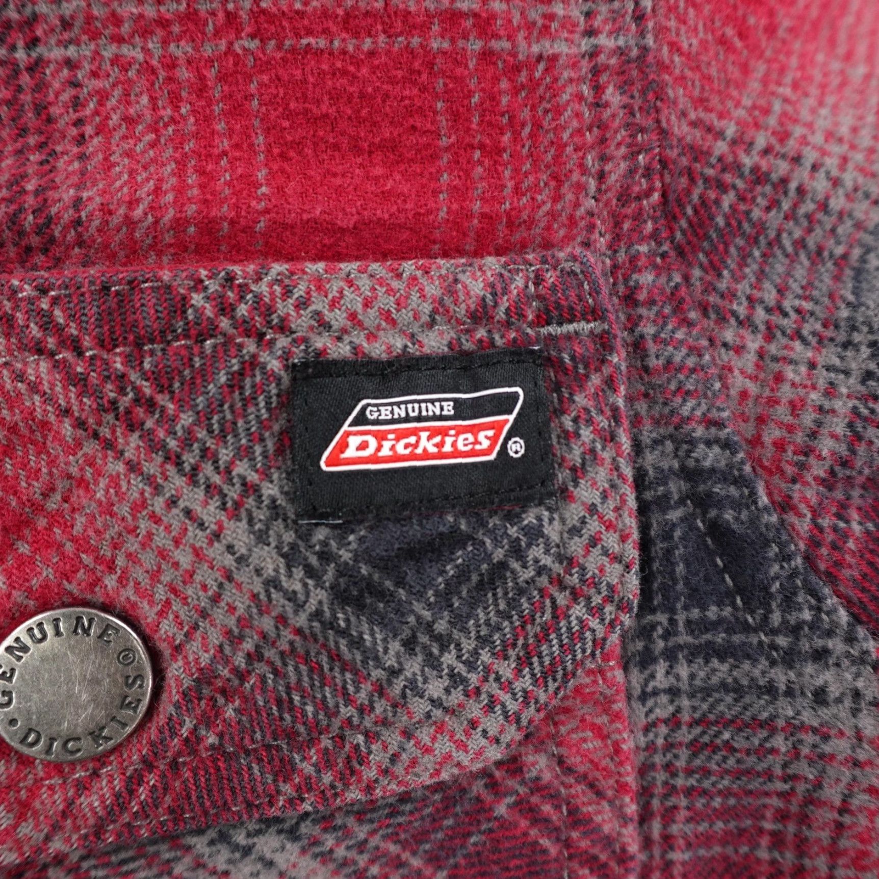Dickies Dickies Jacket Mens Small Red Plaid Flannel Fleece Lined Snap Up Work Shacket Size US S / EU 44-46 / 1 - 4 Thumbnail