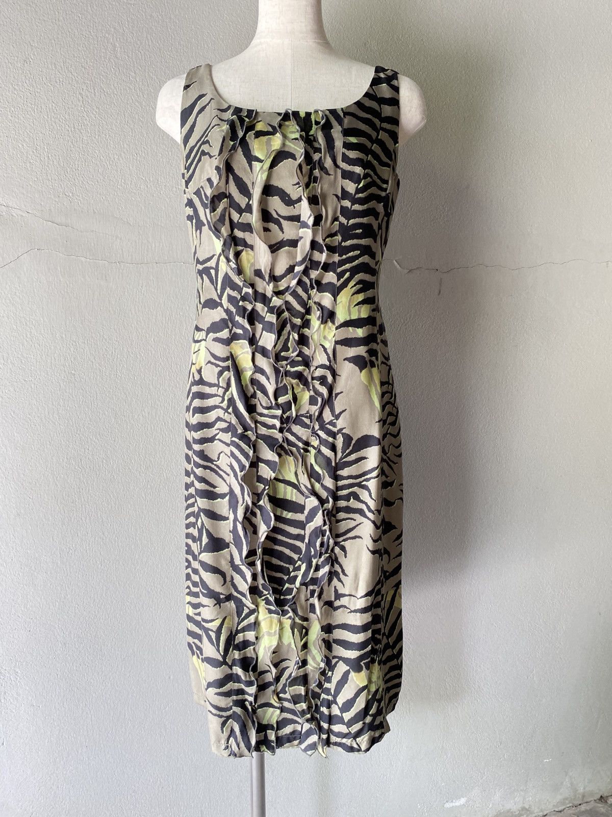 Max Mara Maxmara Green Tiger Printed dress. Size S / US 4 / IT 40 - 1 Thumbnail
