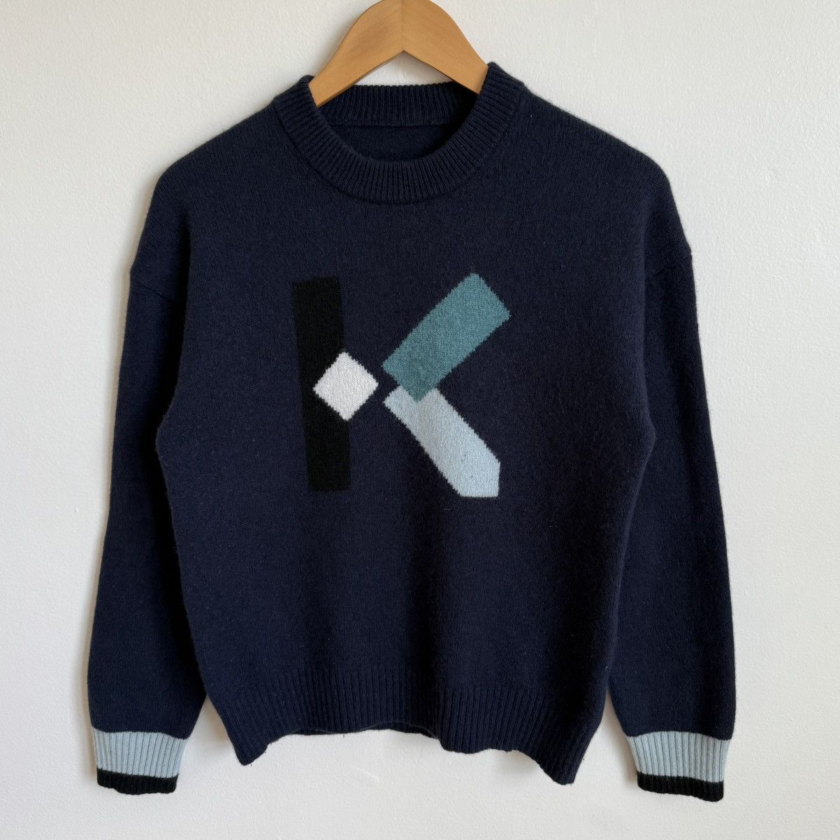Kenzo Kenzo Wool Sweater Navy K Logo Pullover Jumper Size US S / EU 44-46 / 1 - 2 Thumbnail